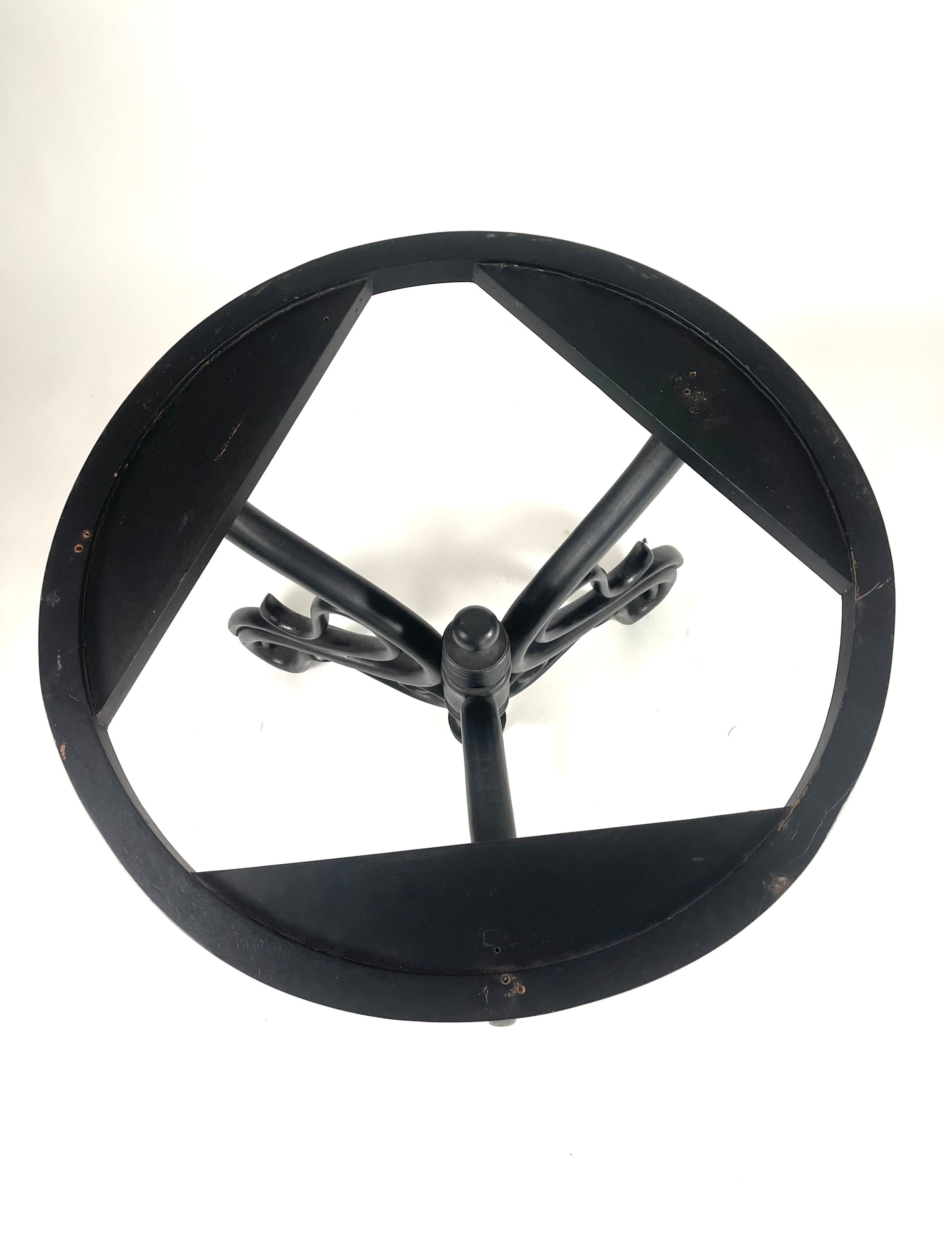 Round Ebonized Thonet Bentwood Table with Marble Top 3