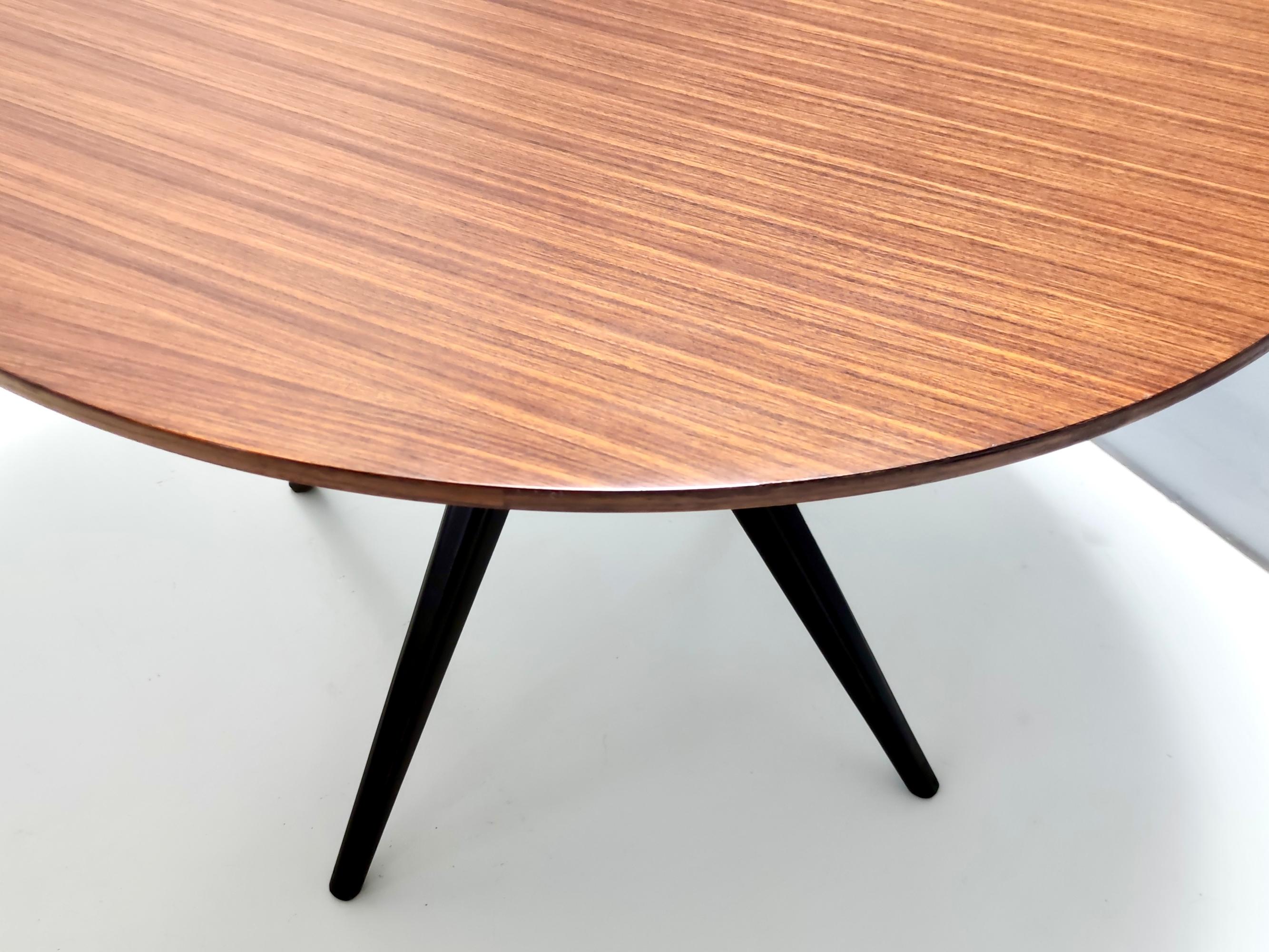 Round Ebonized Walnut and Beech Dining Table in the style of Ico Parisi, Italy 2
