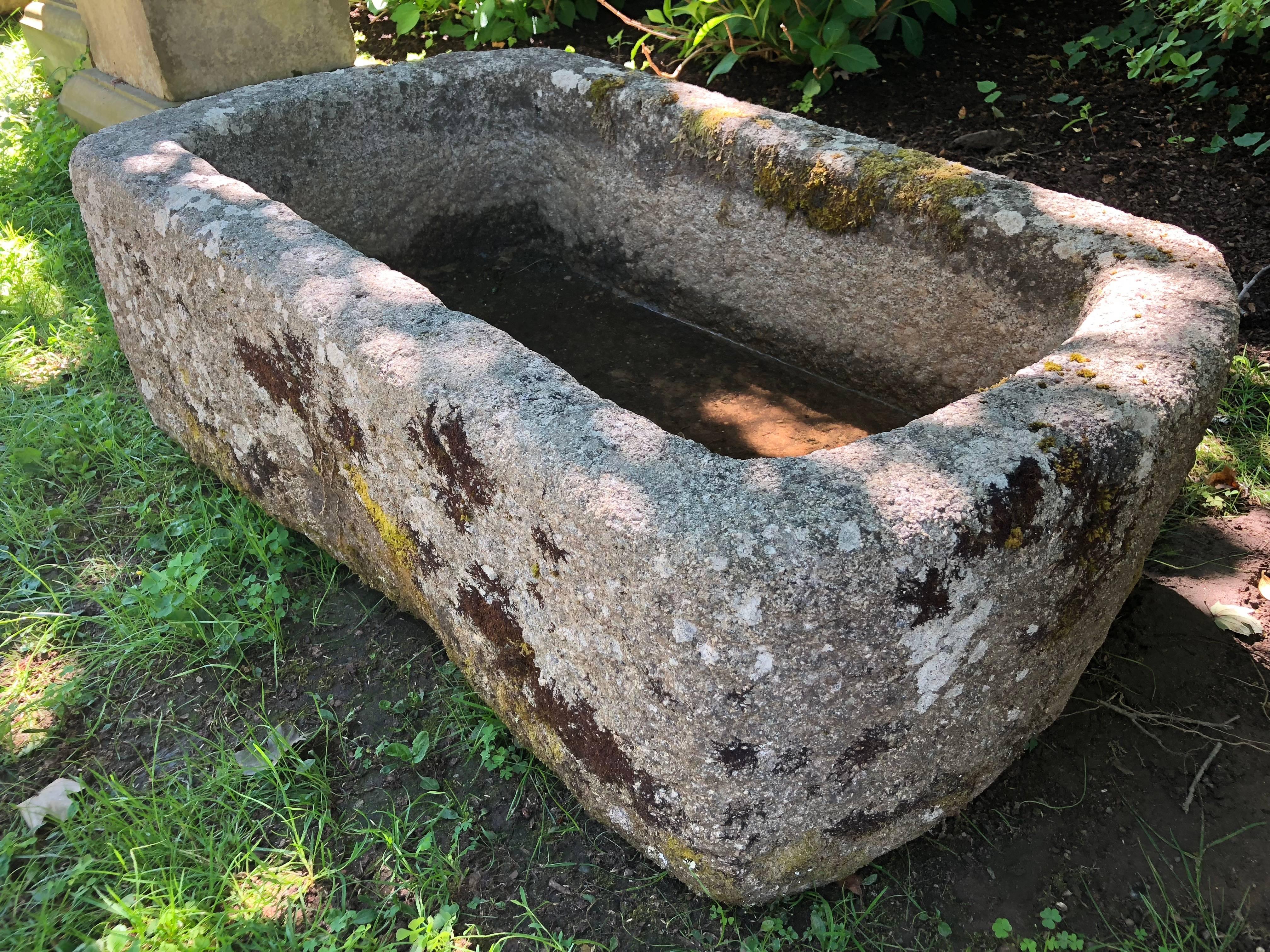 Round-Edged 18th Century Hand-Carved Cornish Granite Trough 2