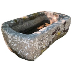 Round-Edged 18th Century Hand-Carved Cornish Granite Trough