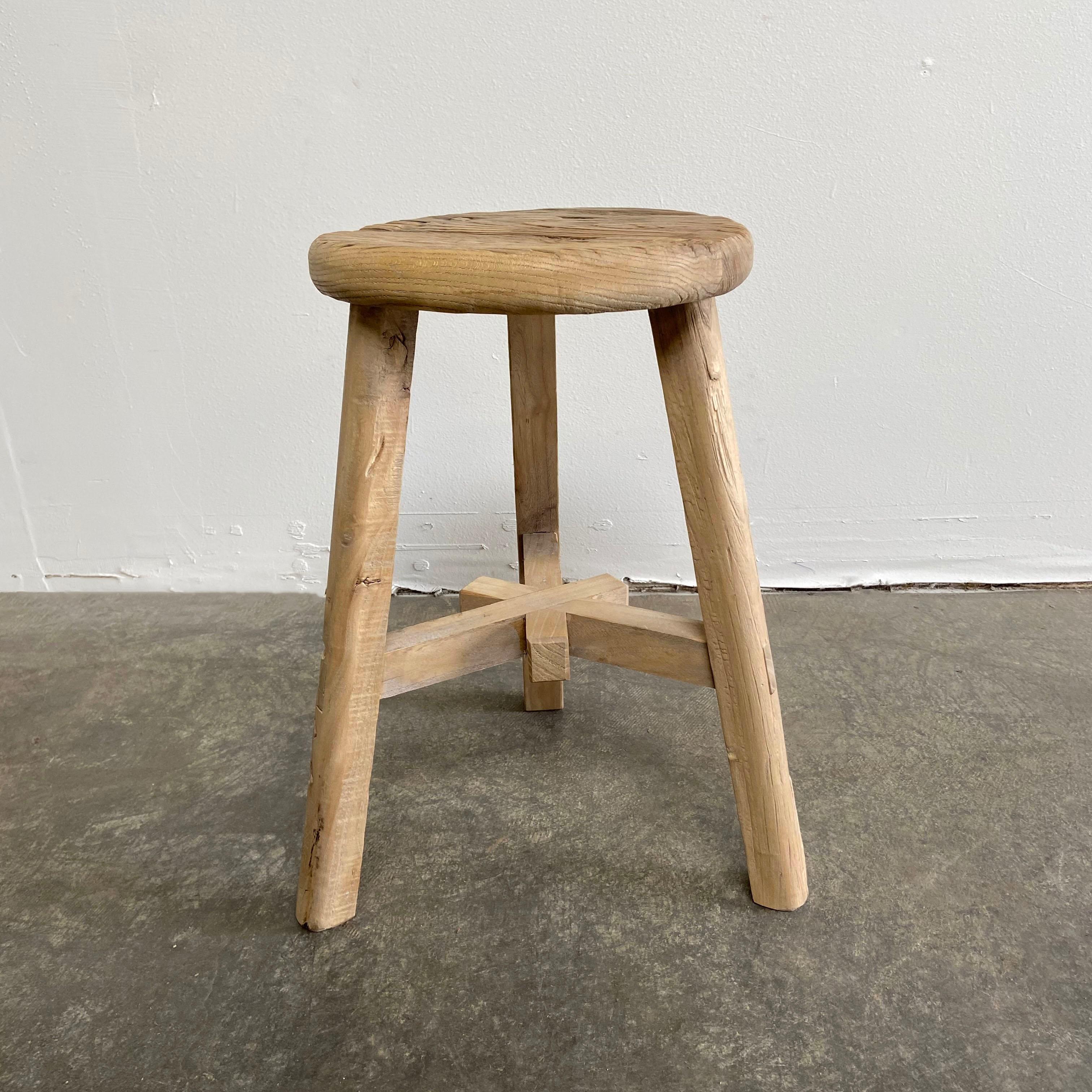 wood round stool