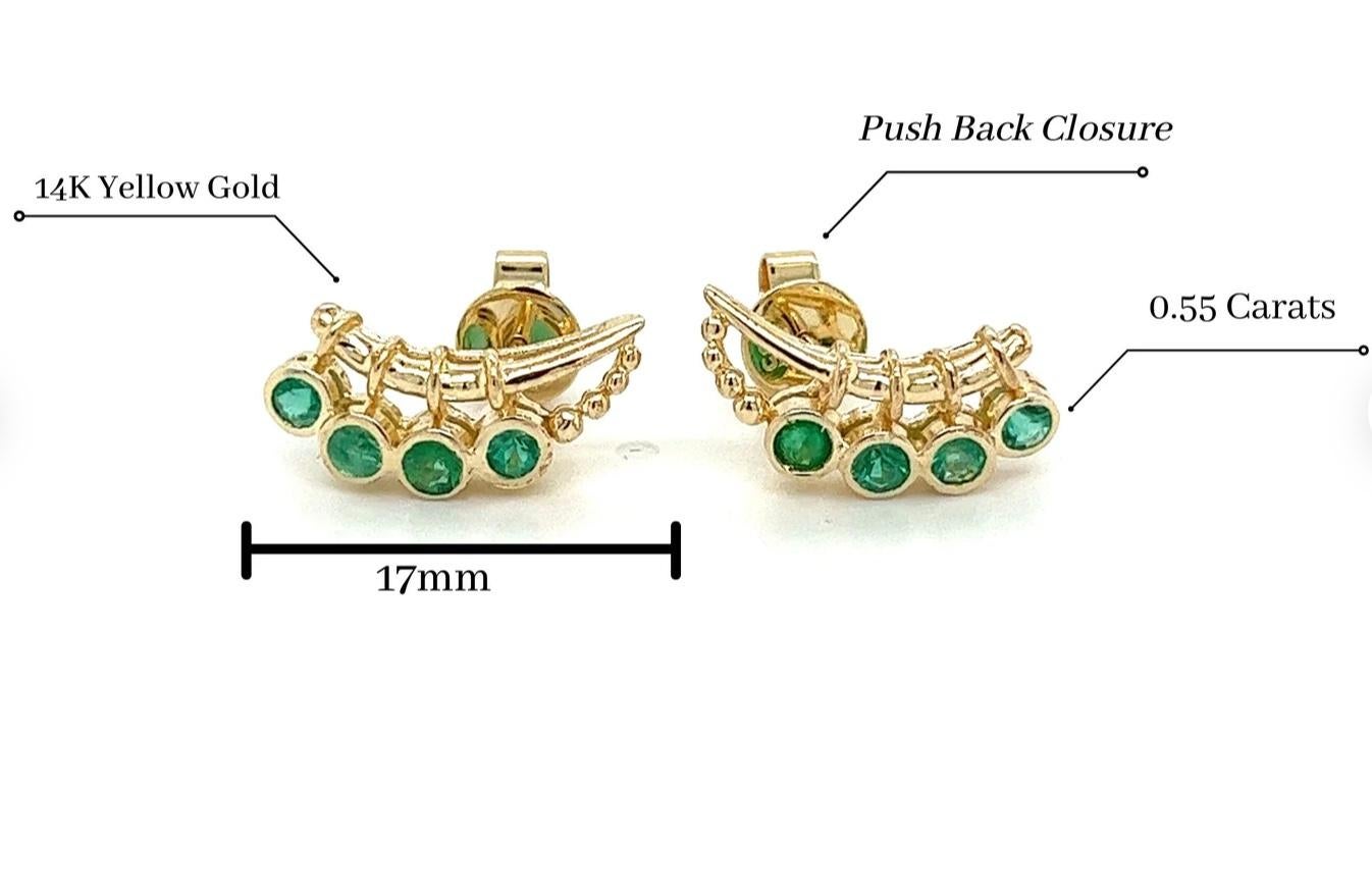 emerald climber earrings