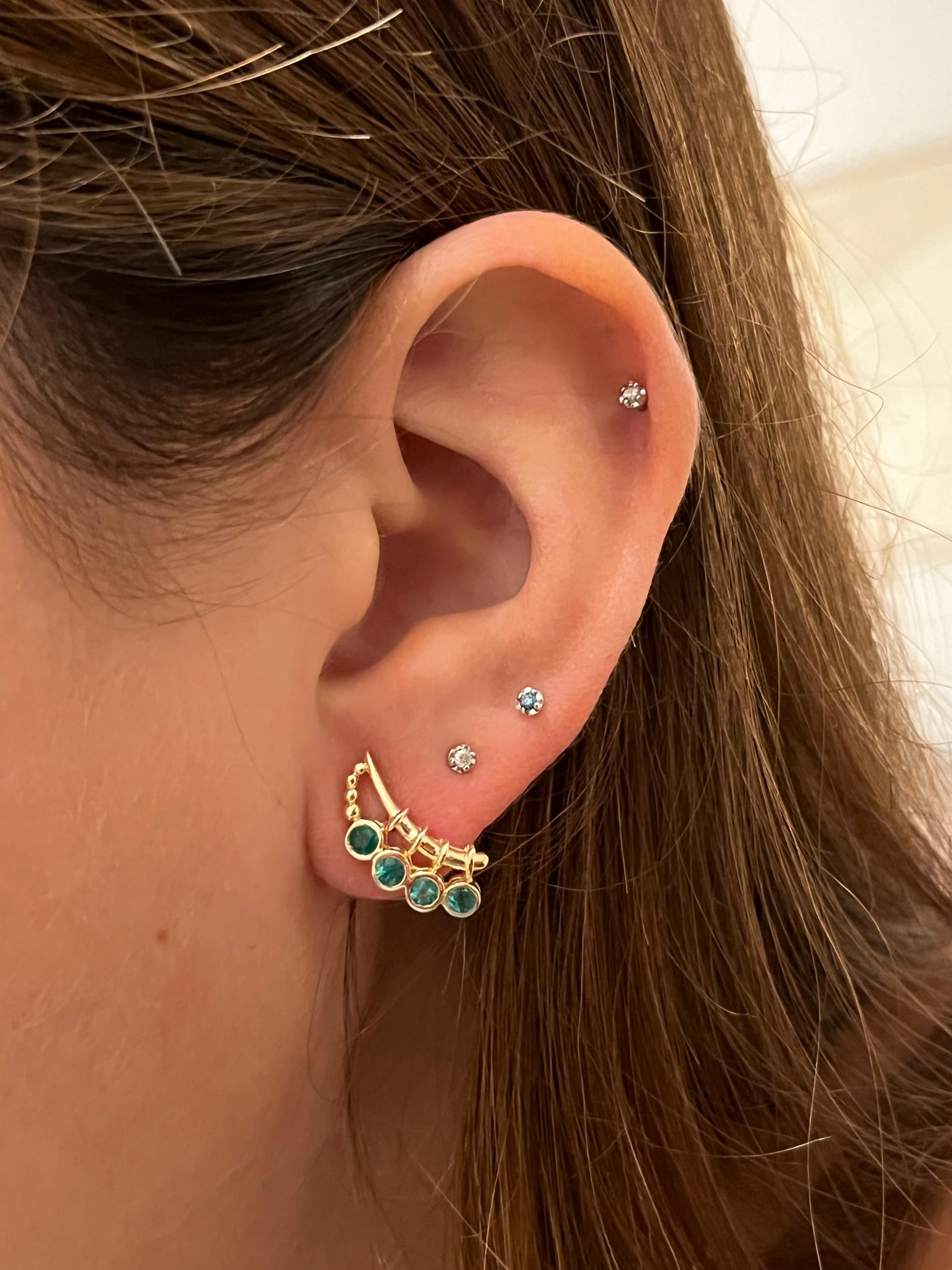 solid gold ear climber