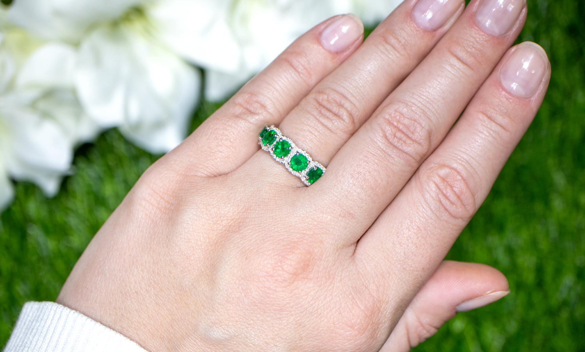 It comes with the Gemological Appraisal by GIA GG/AJP
All Gemstones are Natural
Emeralds = 1.71 Carats
Diamonds = 0.26 Carats
Metal: 18K White Gold
Ring Size: 6.25* US
*It can be resized complimentary
