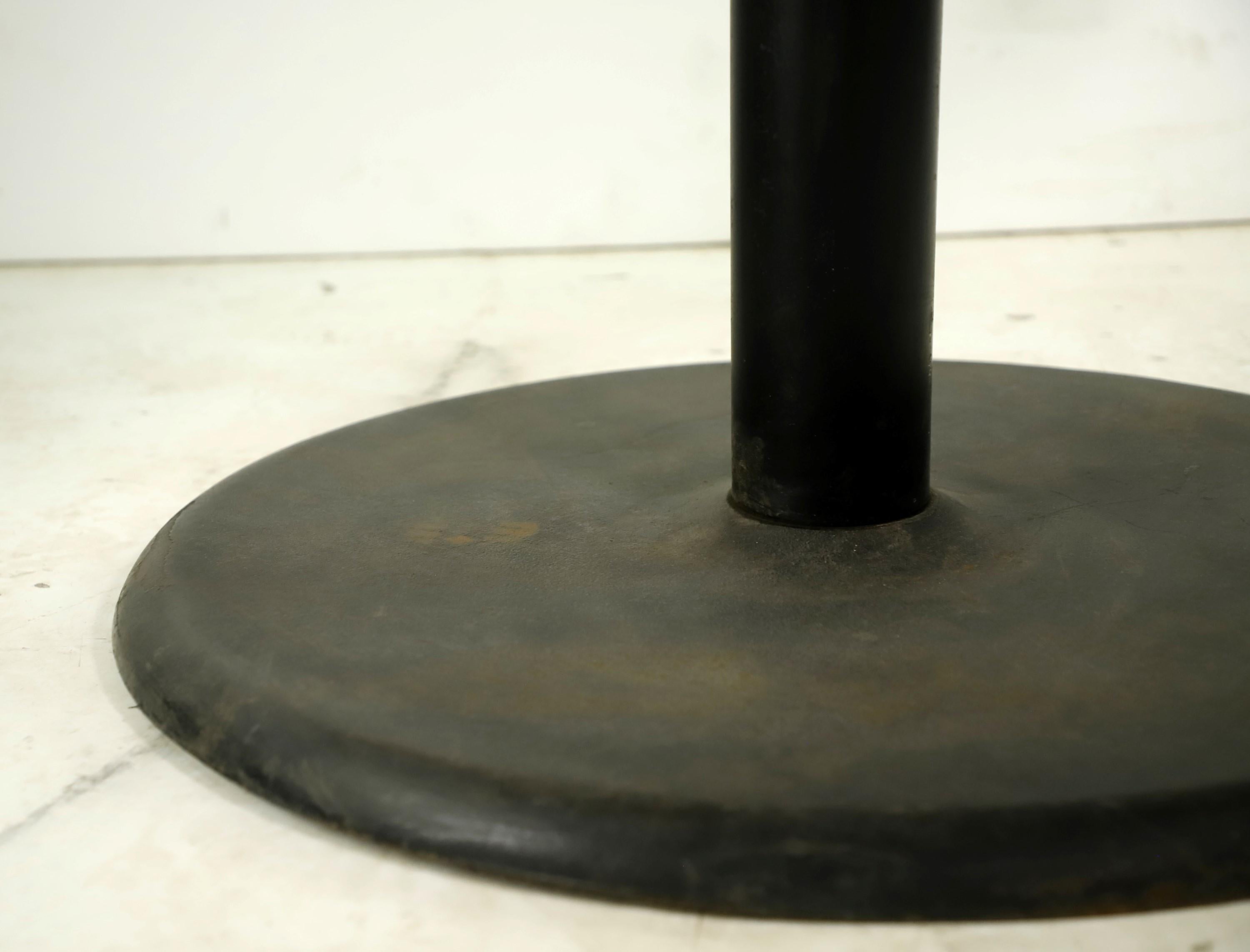 Round Empire State Building Marble Table Top Cast Iron Base For Sale 2