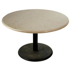 Round Empire State Building Marble Table Top Cast Iron Base