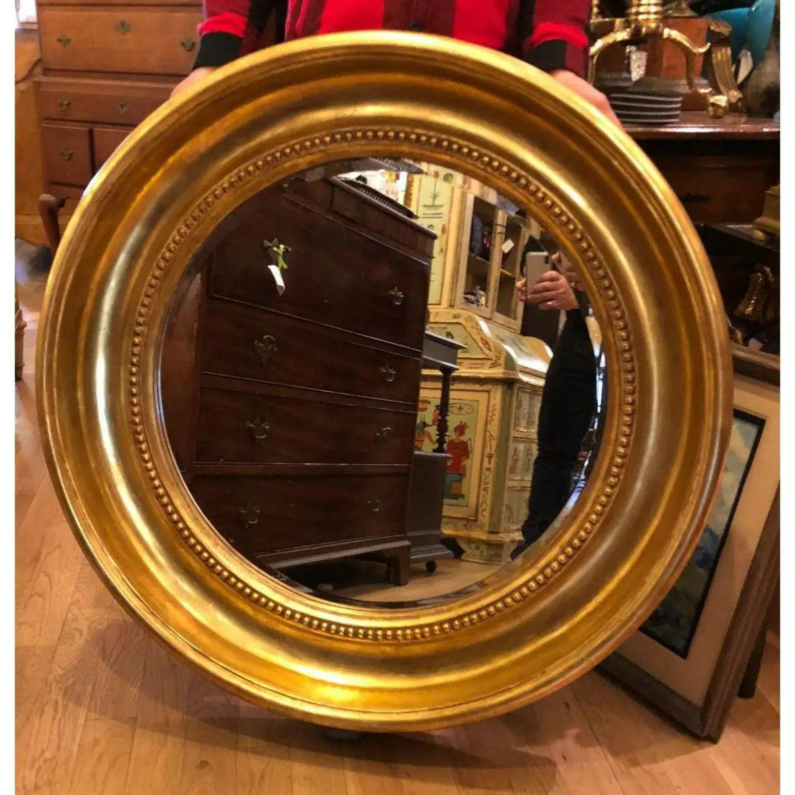 Round Empire Style Gold Mirror by Randy Esada Designs, 2010s In Good Condition For Sale In LOS ANGELES, CA