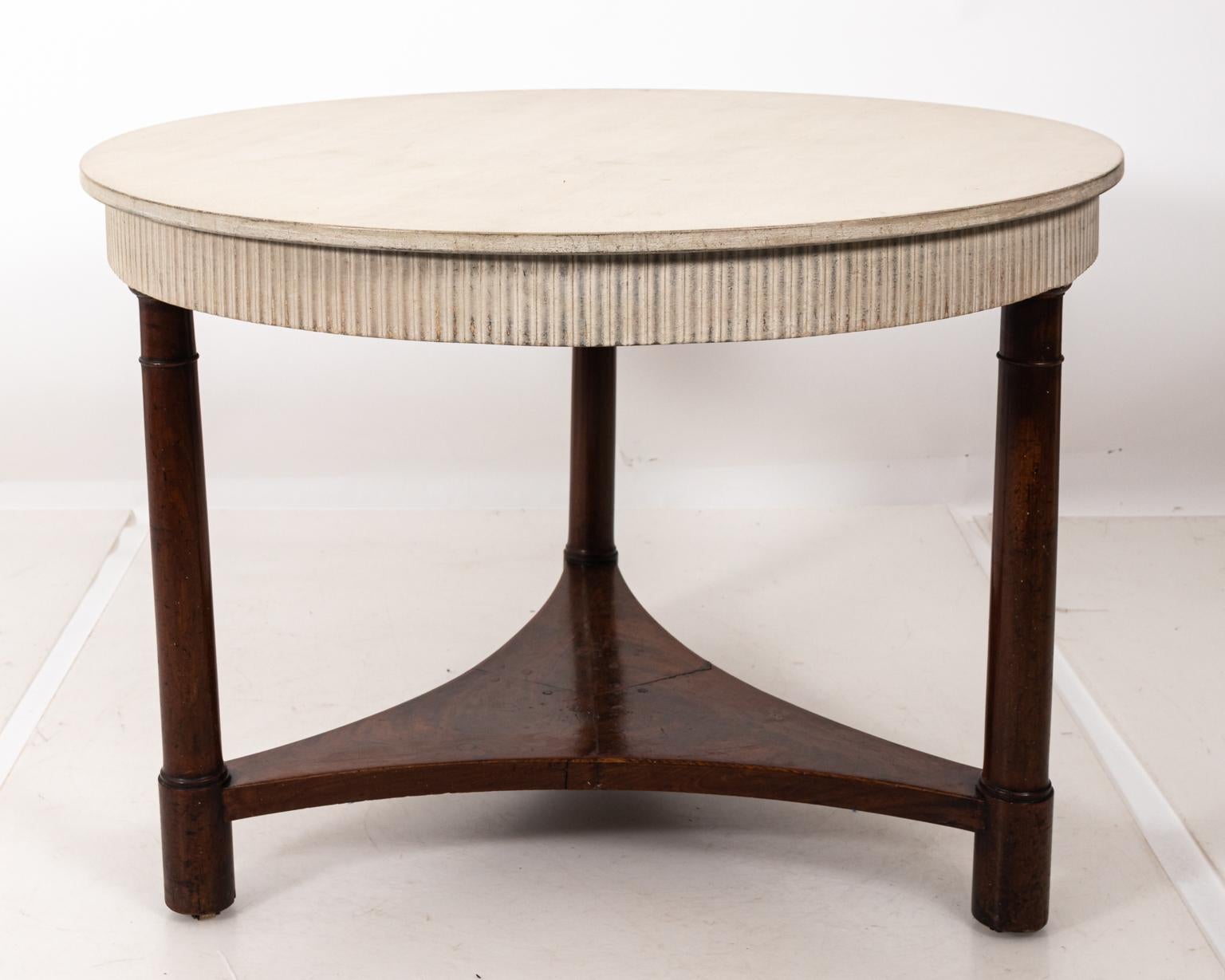 Painted Round Empire Style Mahogany Accent Table