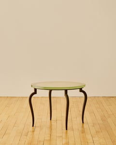 Tavolino rotondo con piano in vetro testurizzato di Saint Gobain, 1960 ca.