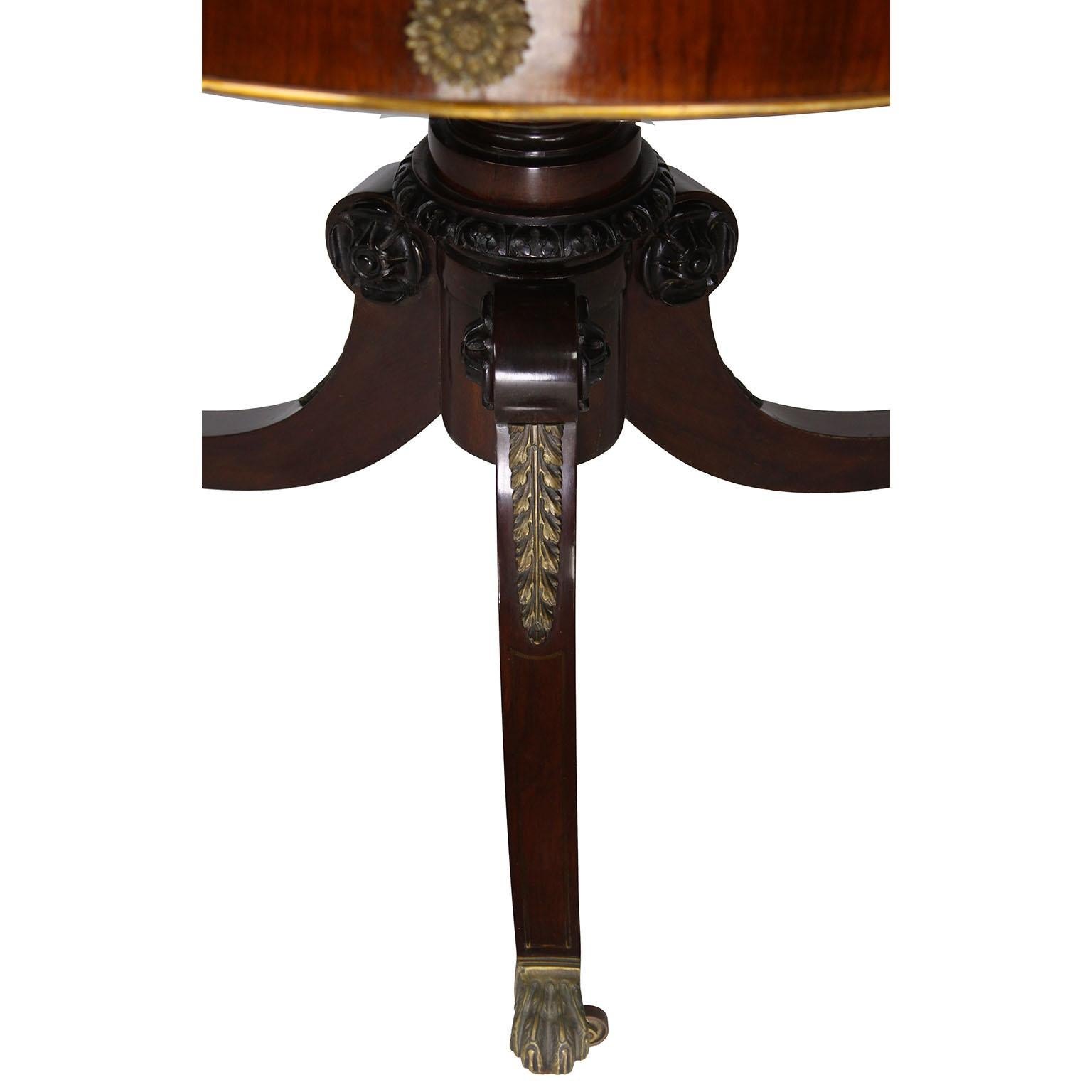 Early 20th Century Round English 19th C. Regency Style Rosewood Inlaid Game Table, Attr. Maple & Co