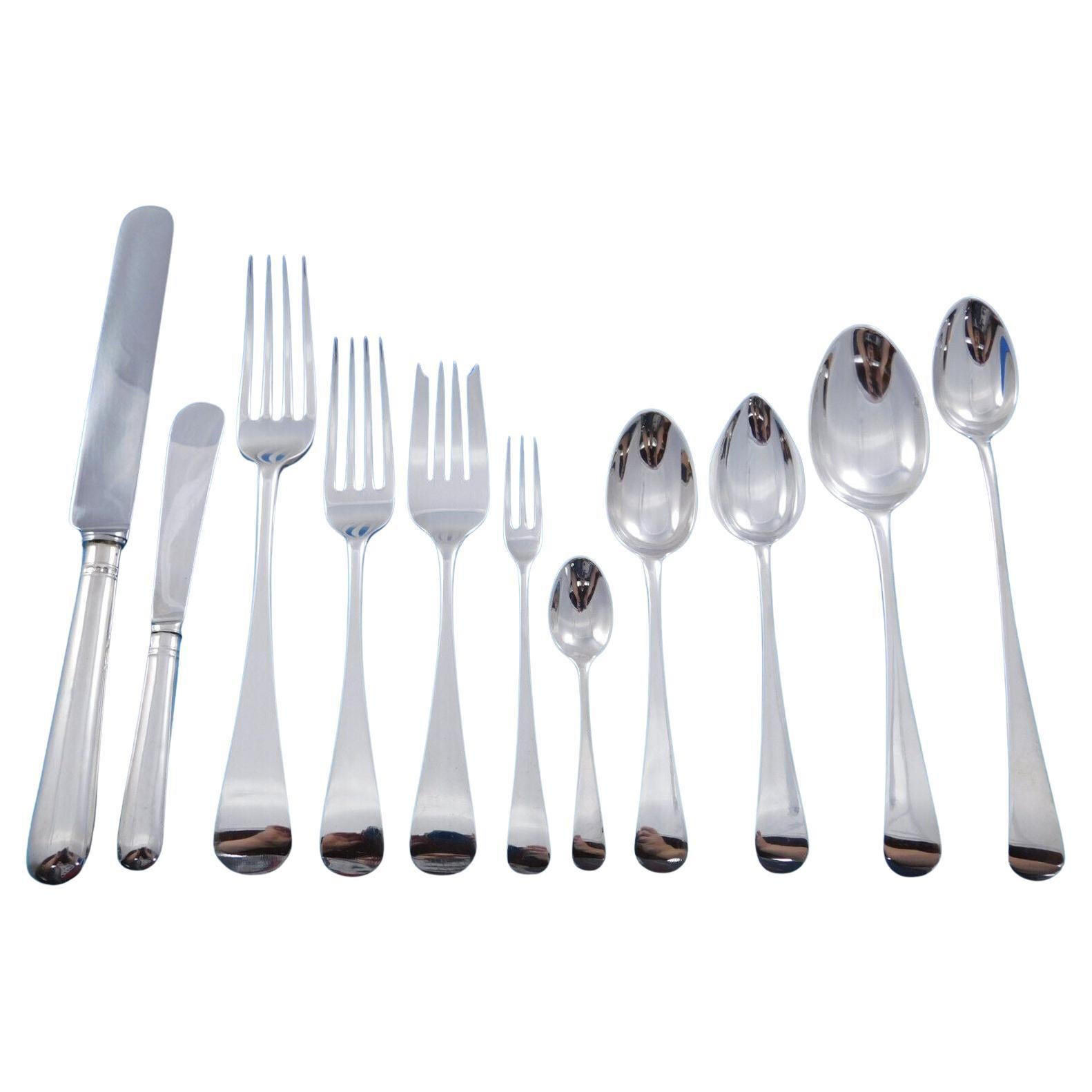 Cubiertos de plata de ley Round English by James Robinson Cena 126 piezas