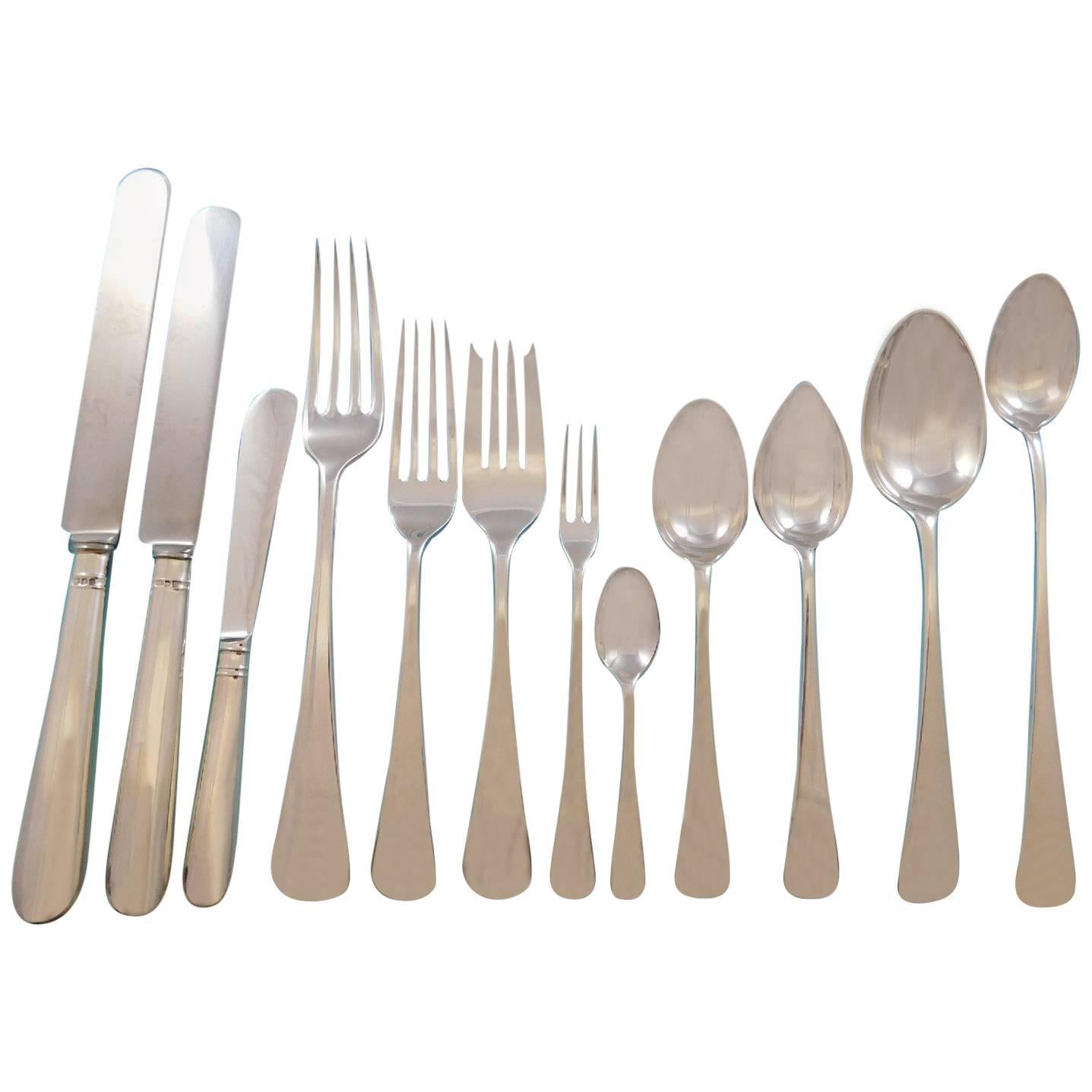 Round English by James Robinson Sterling Silver Flatware Set Dinner 179 Pcs For Sale