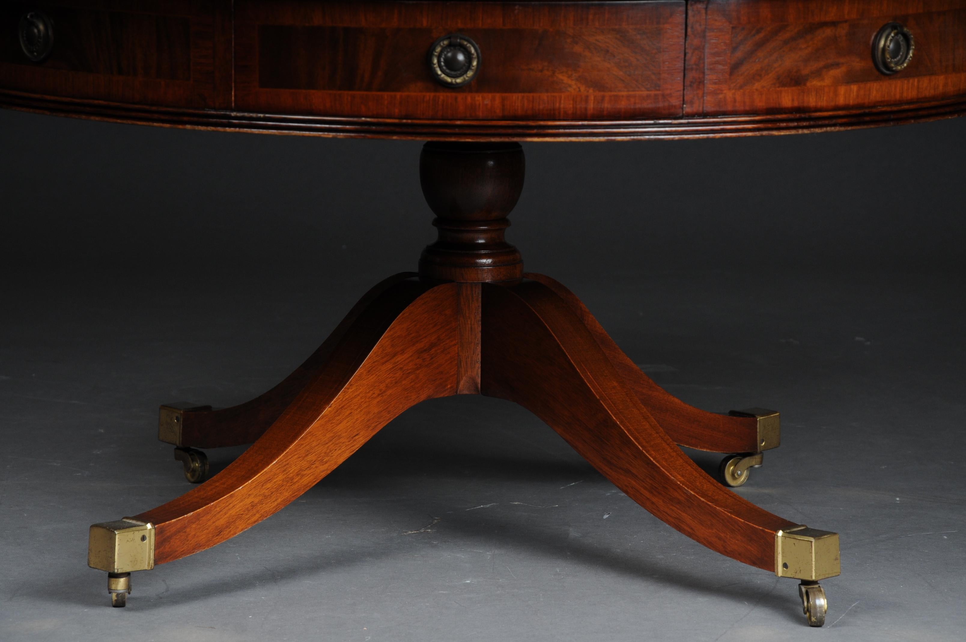 Round English Coffee Table Chesterfield Table, circa 1900 2