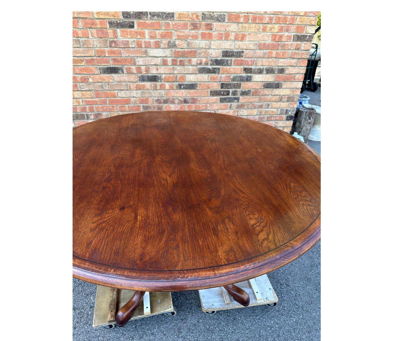 Contemporary Round English Dining Table For Sale