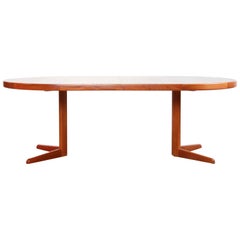 Round Extendable Dining Room Table in Teak by Niels Moller for Gudme Mobelfabrik