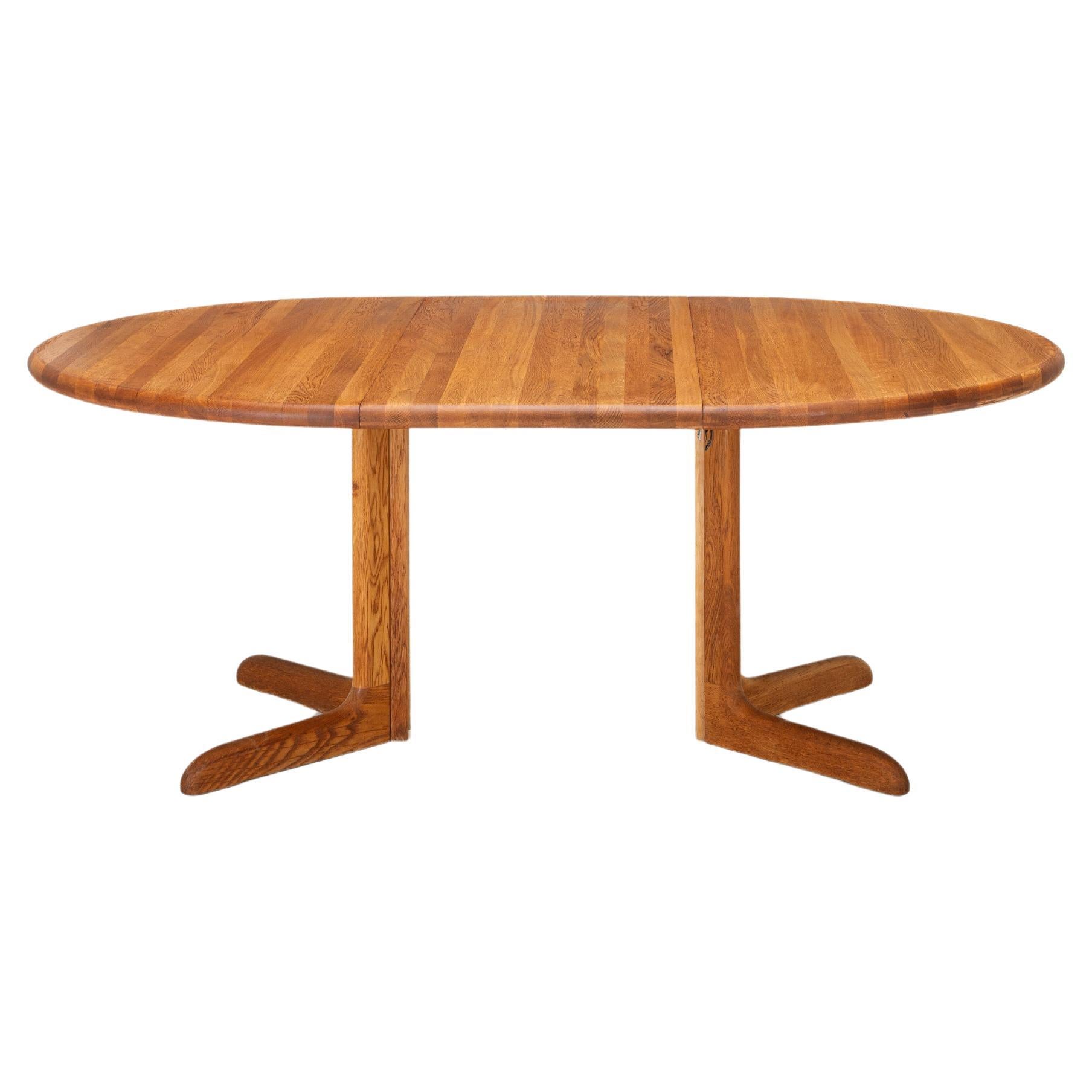 Round Extendable Dining Table in Solid Oak by Niels O. Møller, 1960s