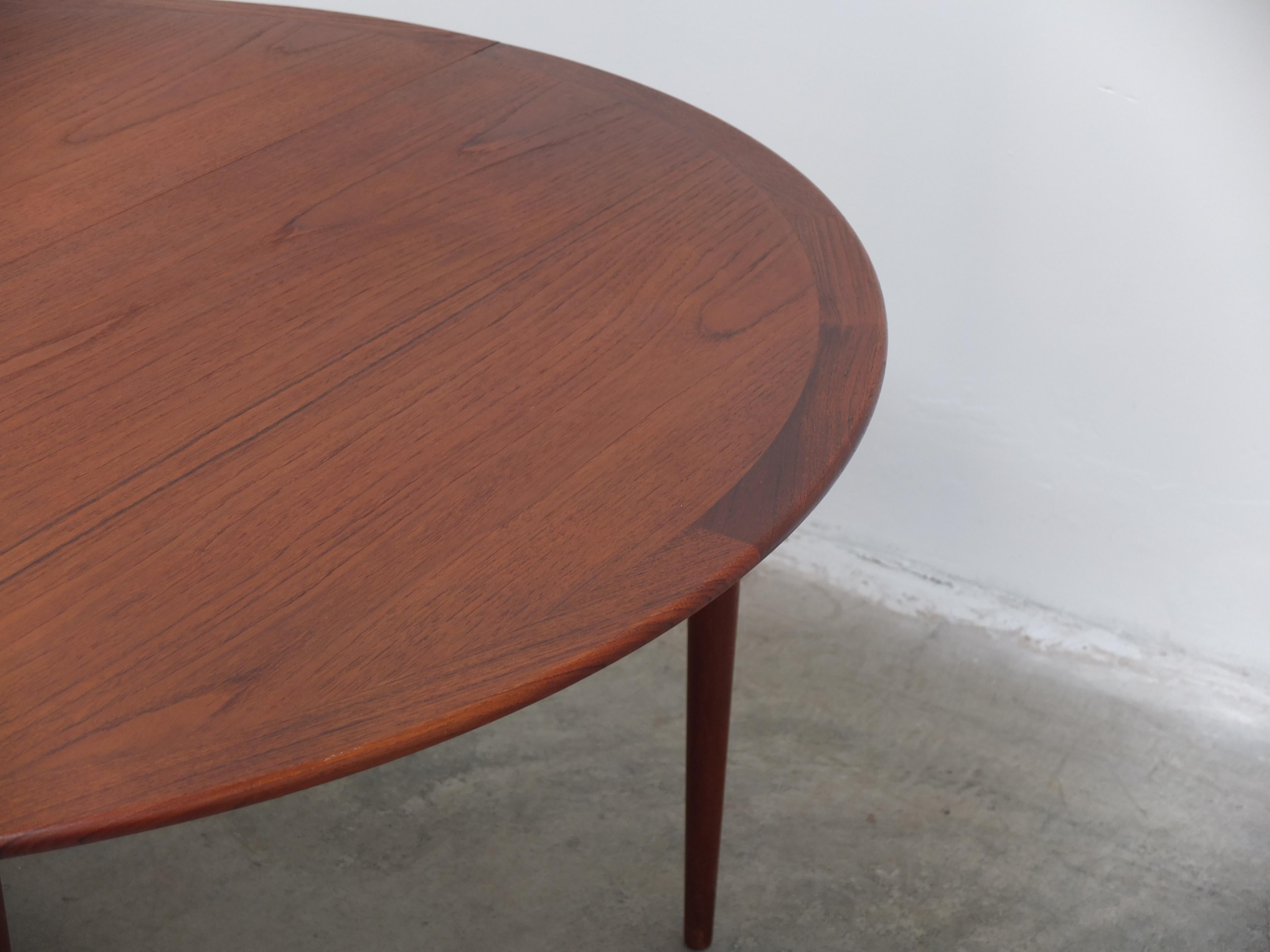 Round Extendable Dining Table in Teak by Grete Jalk for Poul Jeppesen, 1960s 2