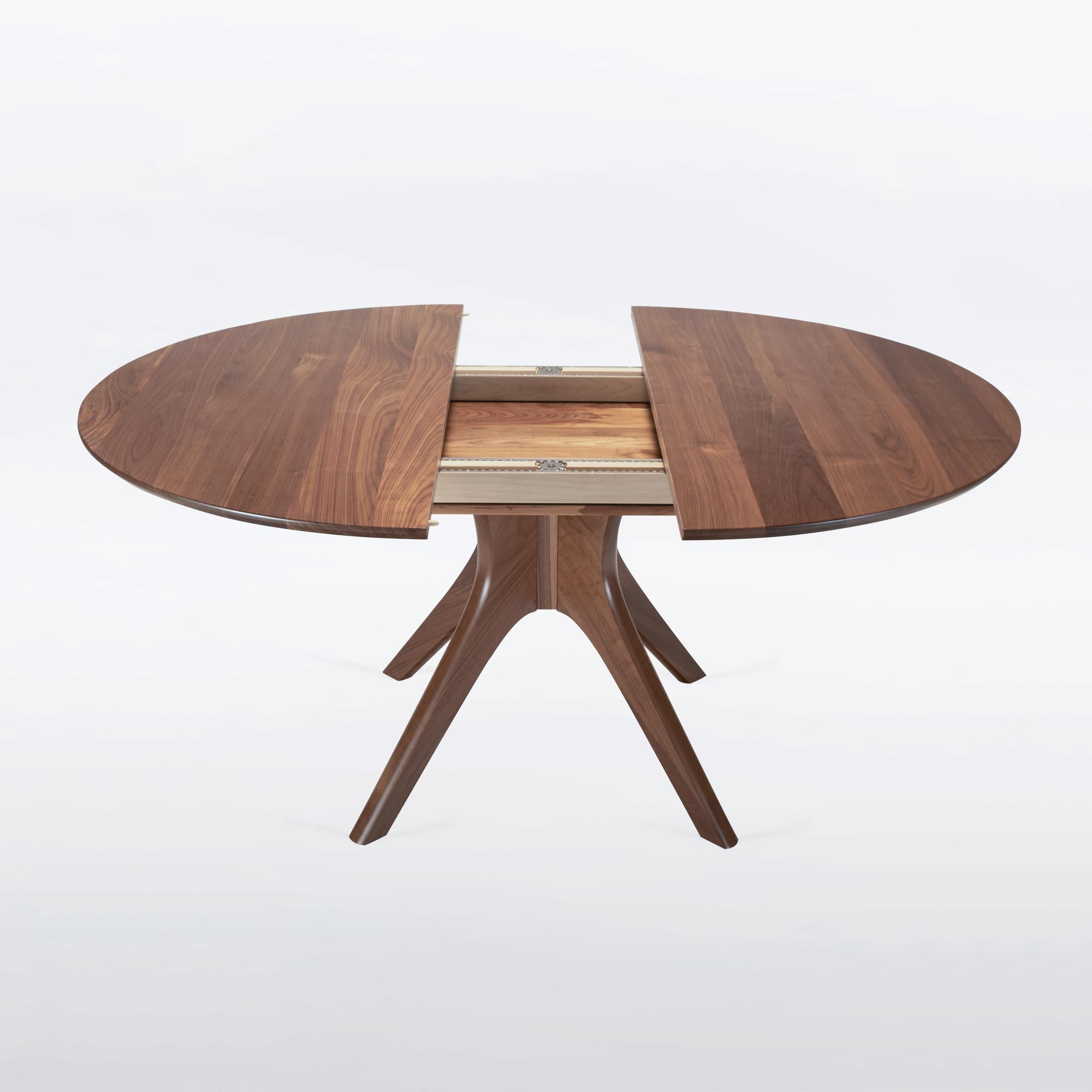 Contemporary Round Extendable Pedestal Dining Table 46