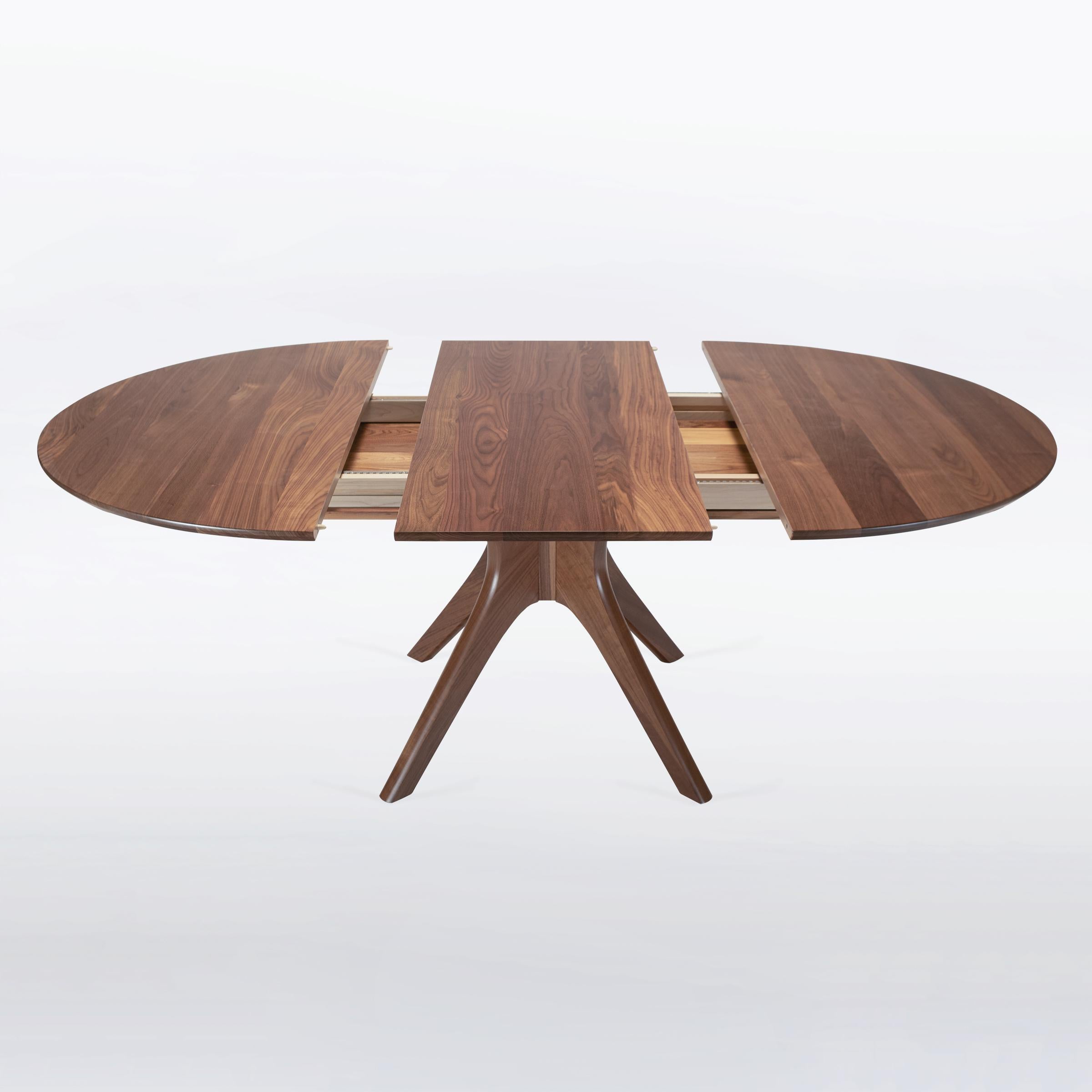 Hardwood Round Extendable Pedestal Dining Table 46