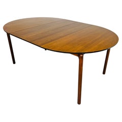 Vintage Round Extendable Walnut Dining Table By Greta Grossman For Glenn Of California 