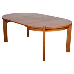 Round extendable wooden dining table produced by Monopoly, 1970