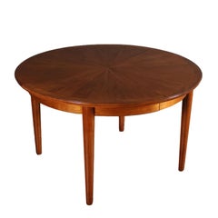 Round Extending Table Cherry Veneer Vintage Italy 1950s