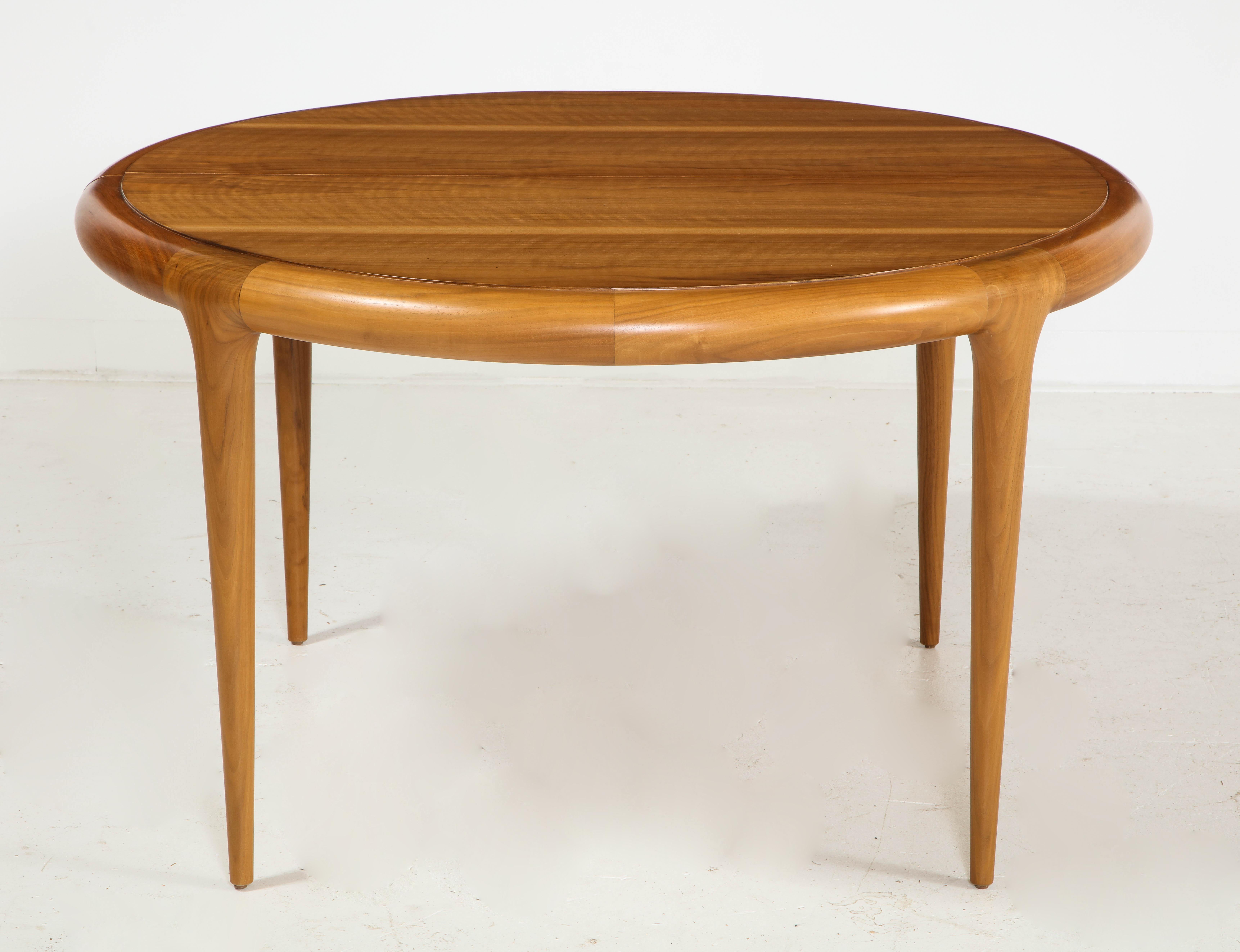 Round Extension Dining Table in Wood Offered by Vladimir Kagan Design Group 1