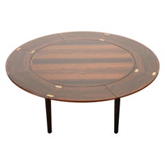 Round Rosewood Extension Table by Dyrlund, 1960s