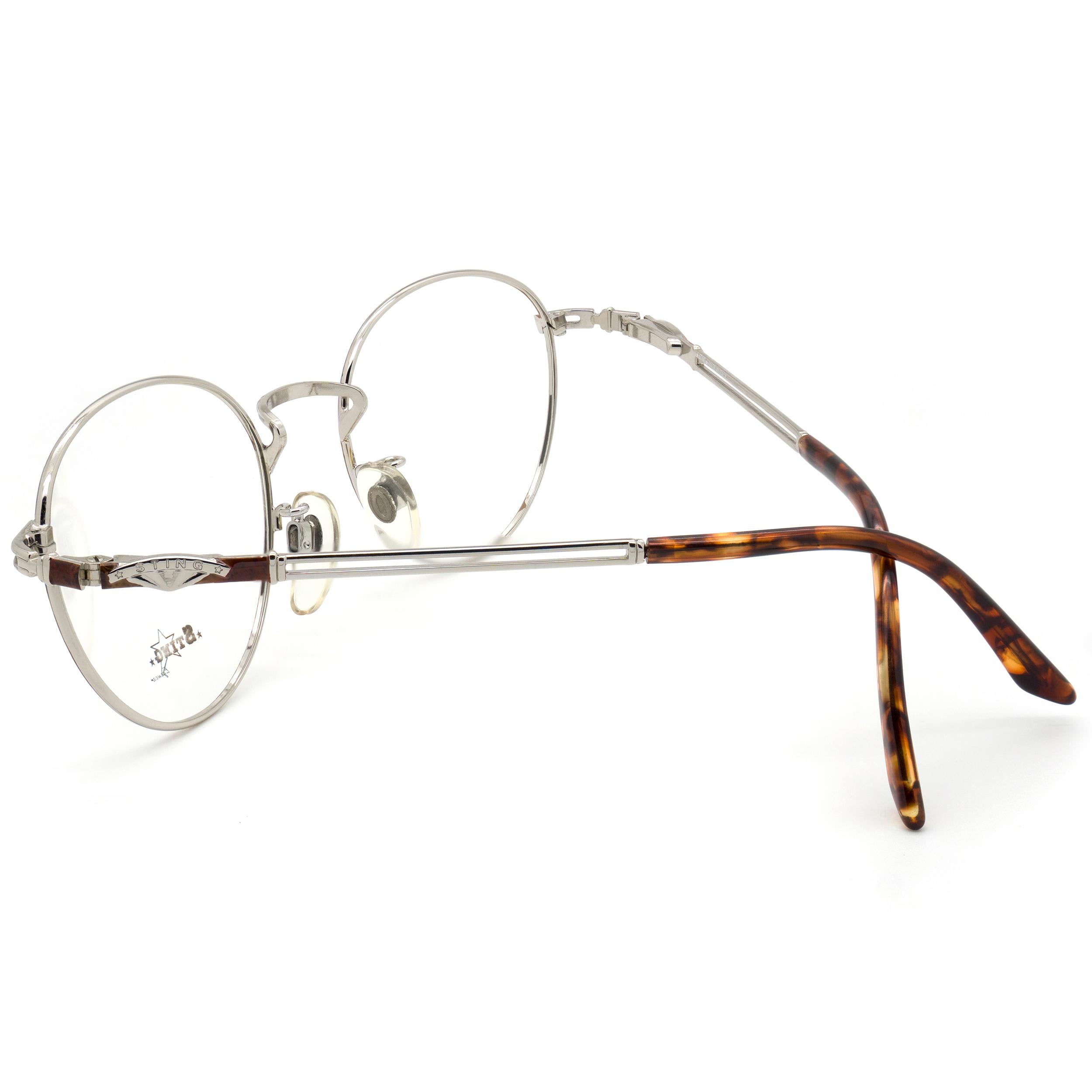 Gris Cadre de lunettes rondes Sting, Italie, années 90 en vente