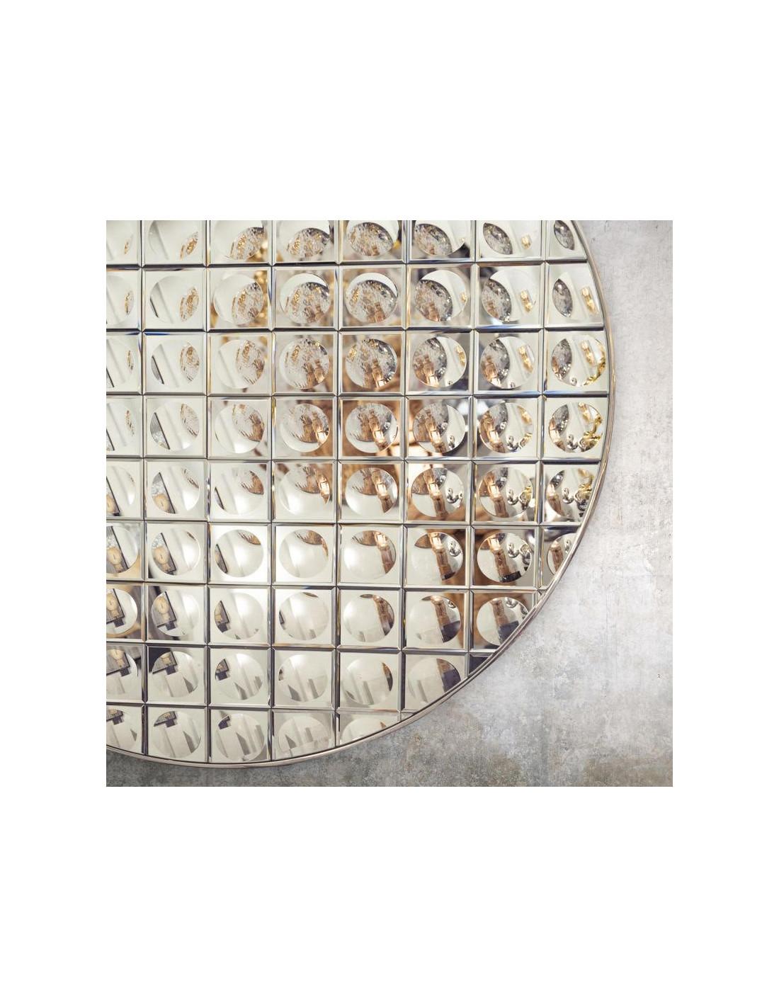 French Round Faceted Witch Mirror with Infinity Effect, 20th Century. For Sale