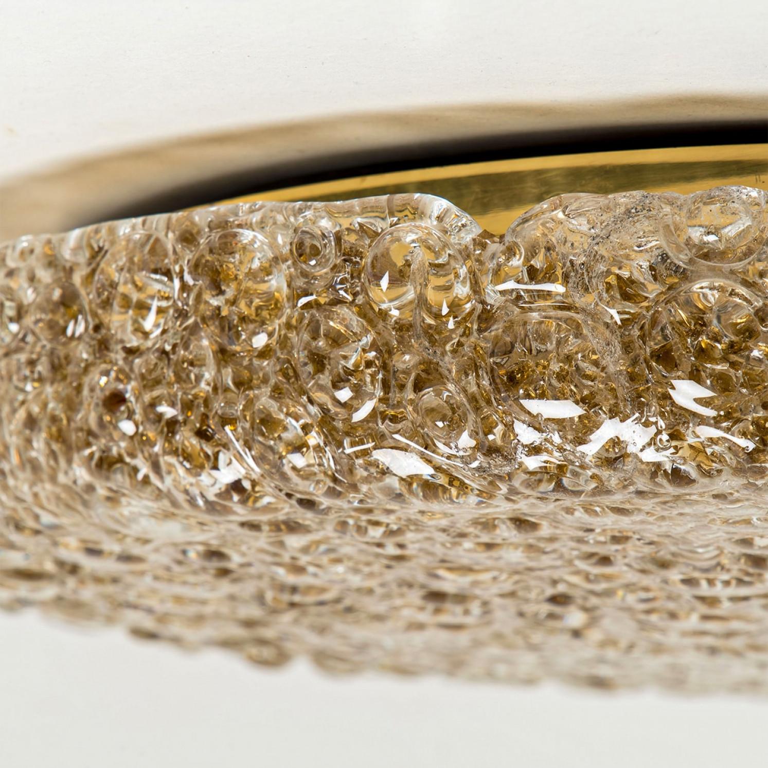 Allemand Monture encastrée ronde en verre fumé par Hillebrand, 1970 en vente