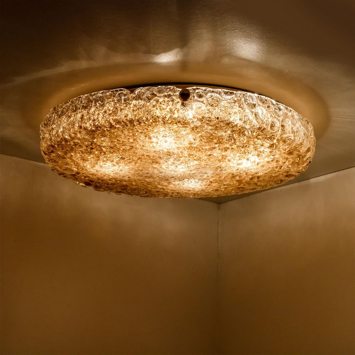 Empotrable redondo de cristal ahumado plano by Hillebrand, 1970 Latón en venta