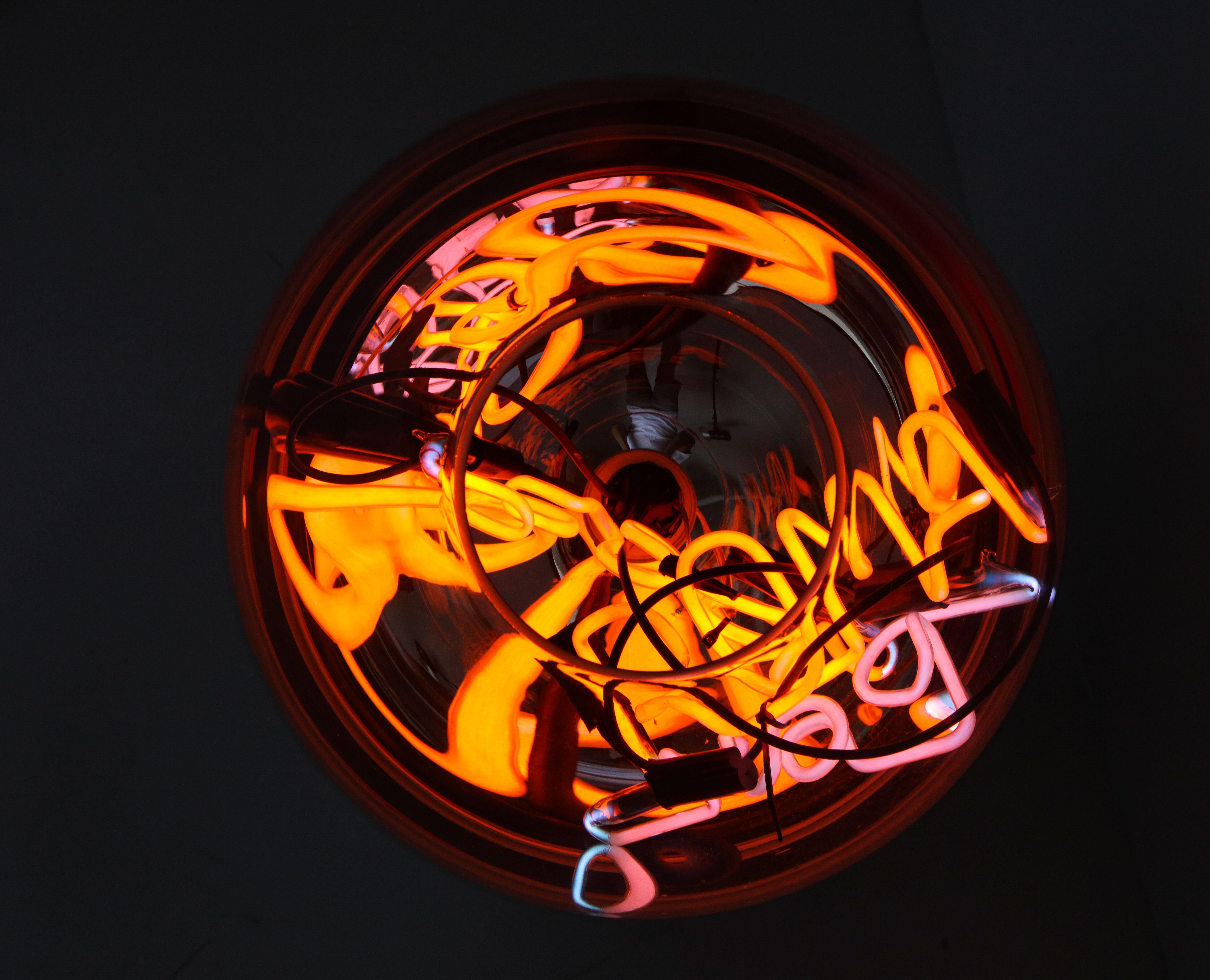 Round Floor Lamp with Neon Lights by Brazilian Designer 5