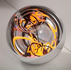 Round Floor Lamp with Neon Lights by Brazilian Designer