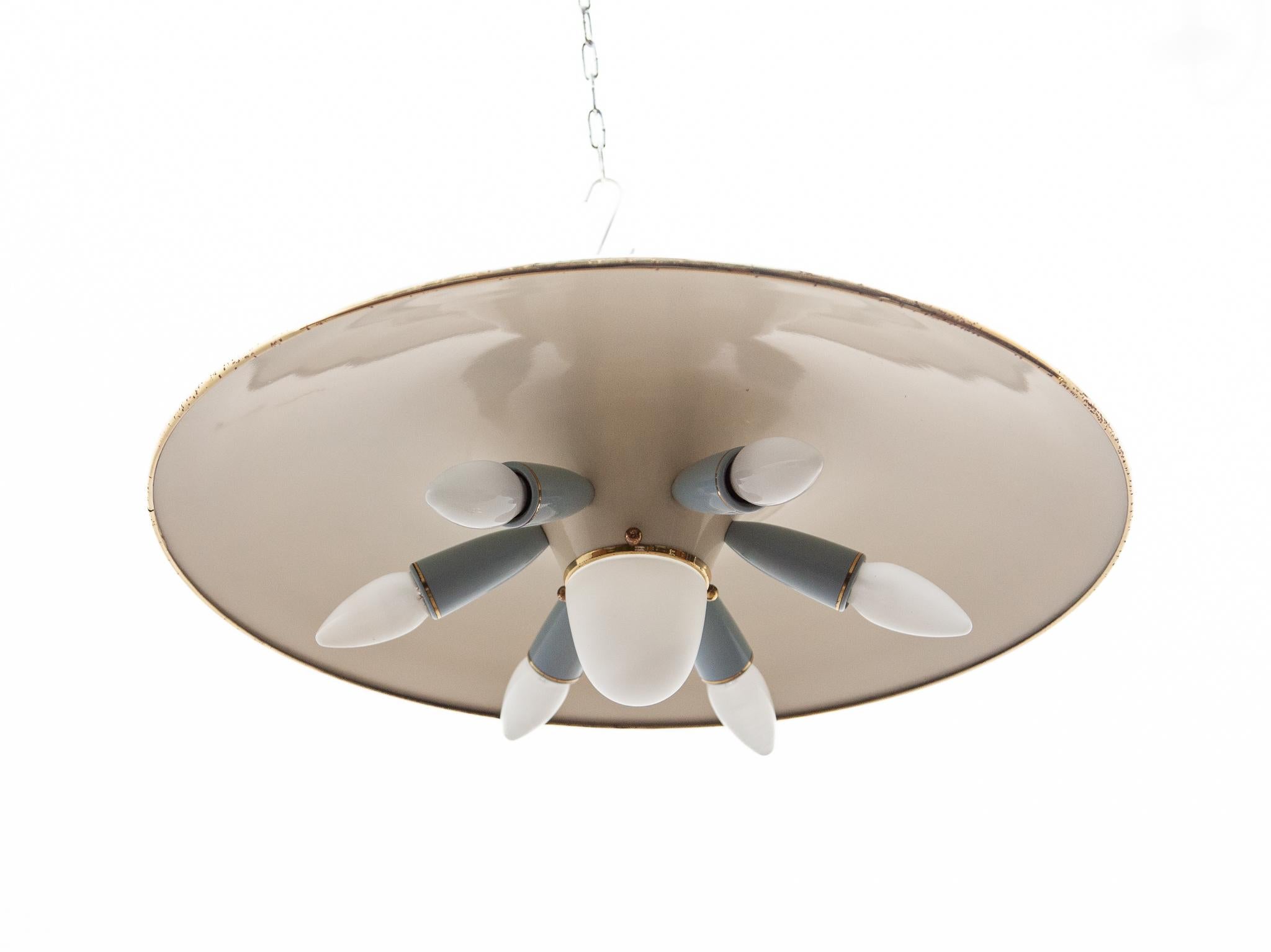 Mid-20th Century Round Flush Mount Fifties Sputnik, Italy, 1950s For Sale