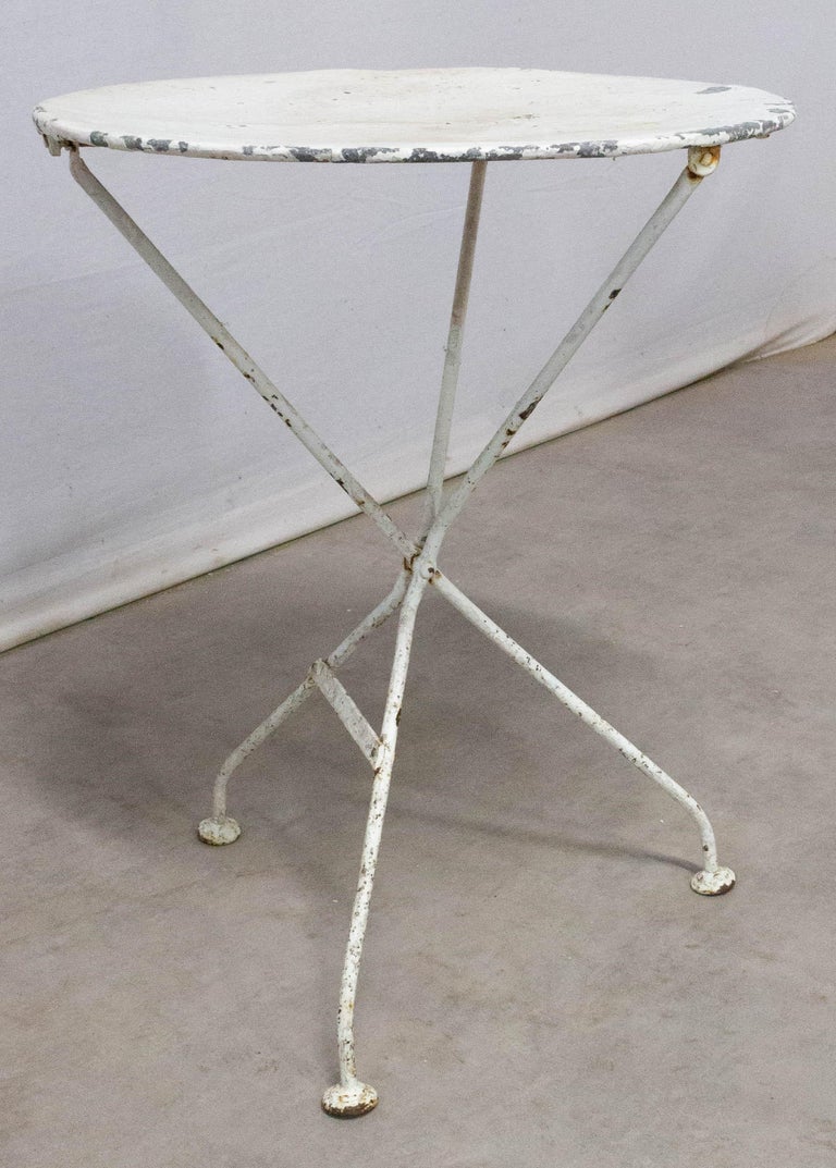 Round Folding Table Patio Garden Bistro Cafe Metal Vintage, French
