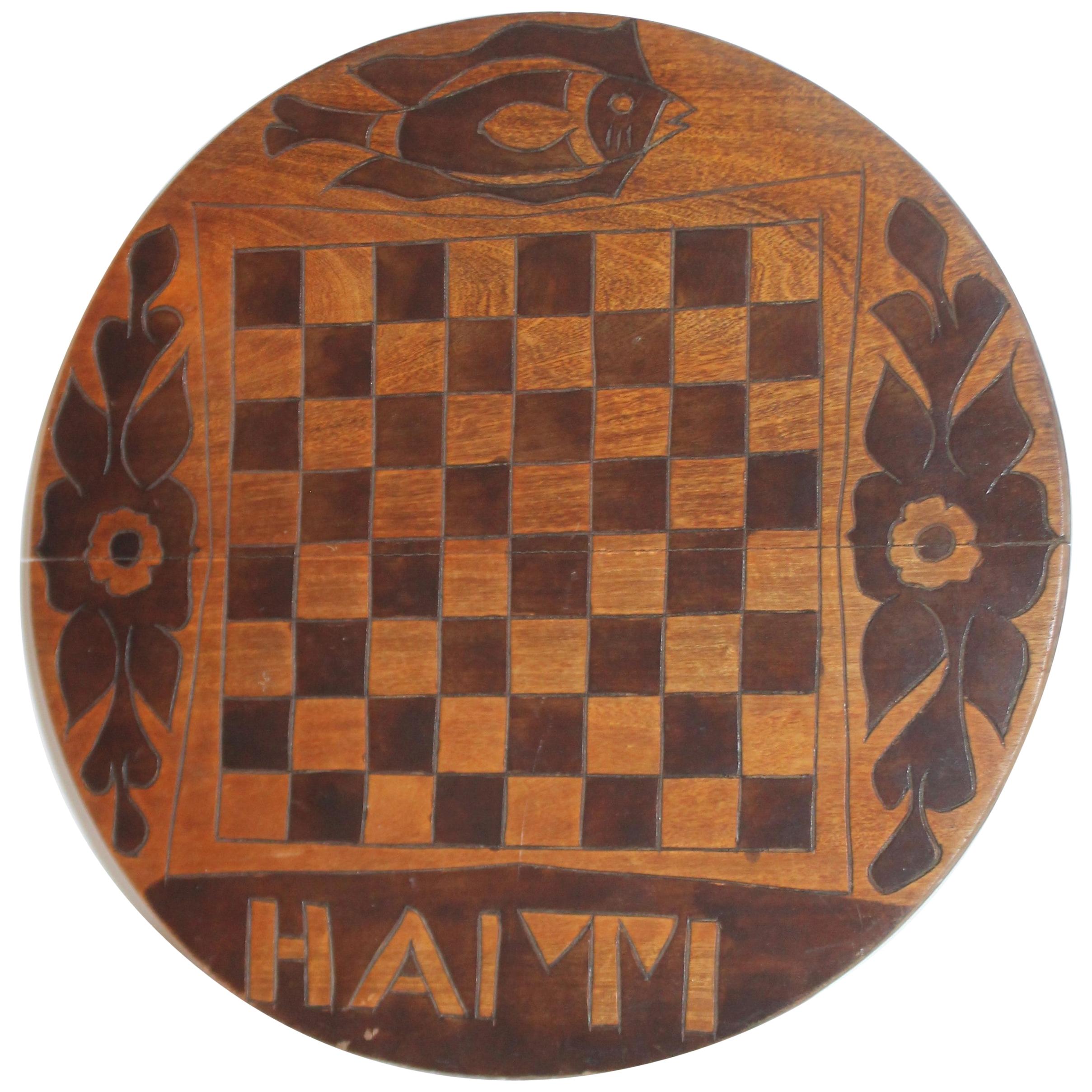 Round Folk Art Game Board From Haiti