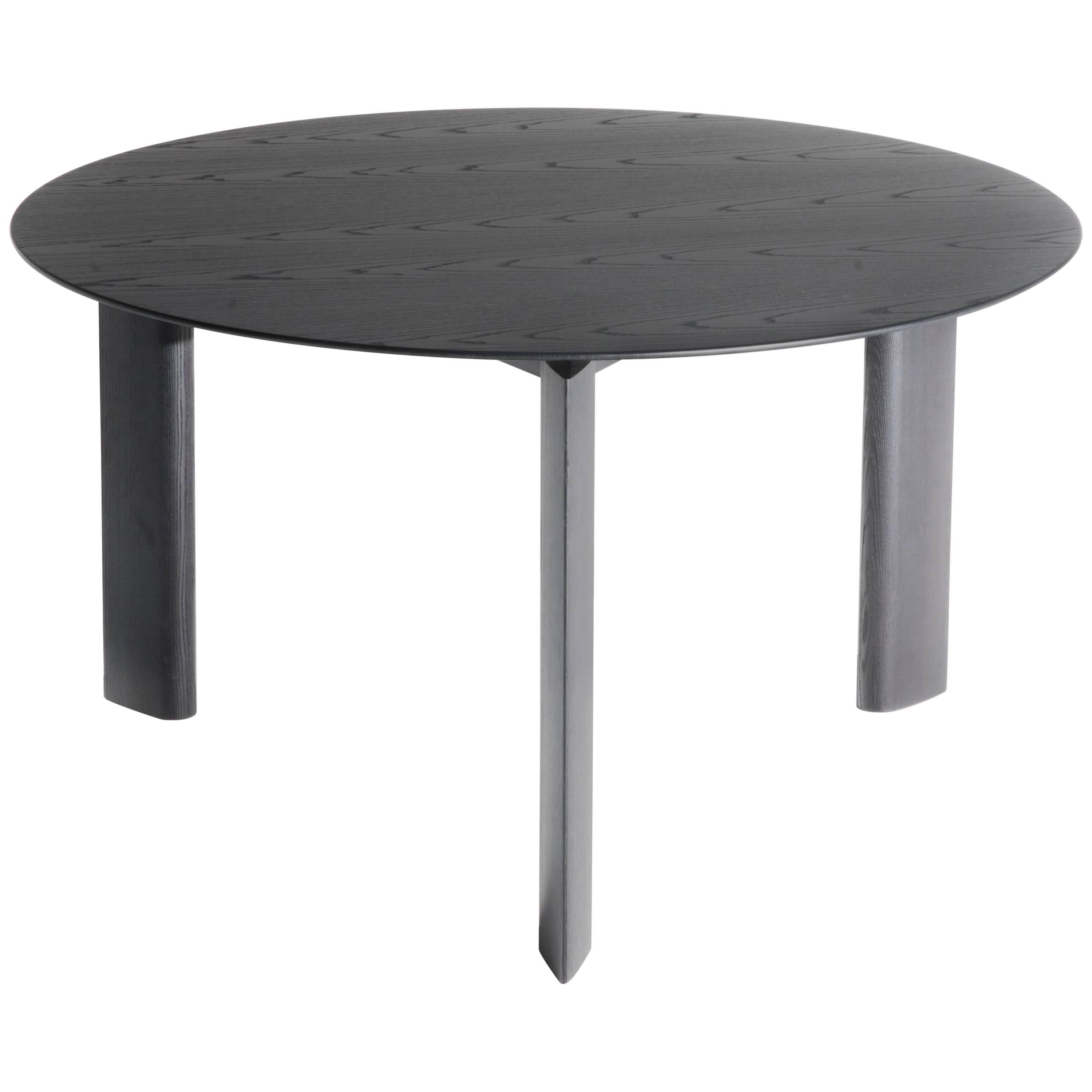 Round Fourdrops Table with Stained Wood Top, Oscar & Gabriele Buratti for Driade For Sale