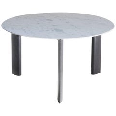 Runder Vierdrops-Tisch mit weißer Marmorplatte, Oscar & Gabriele Buratti für Driade