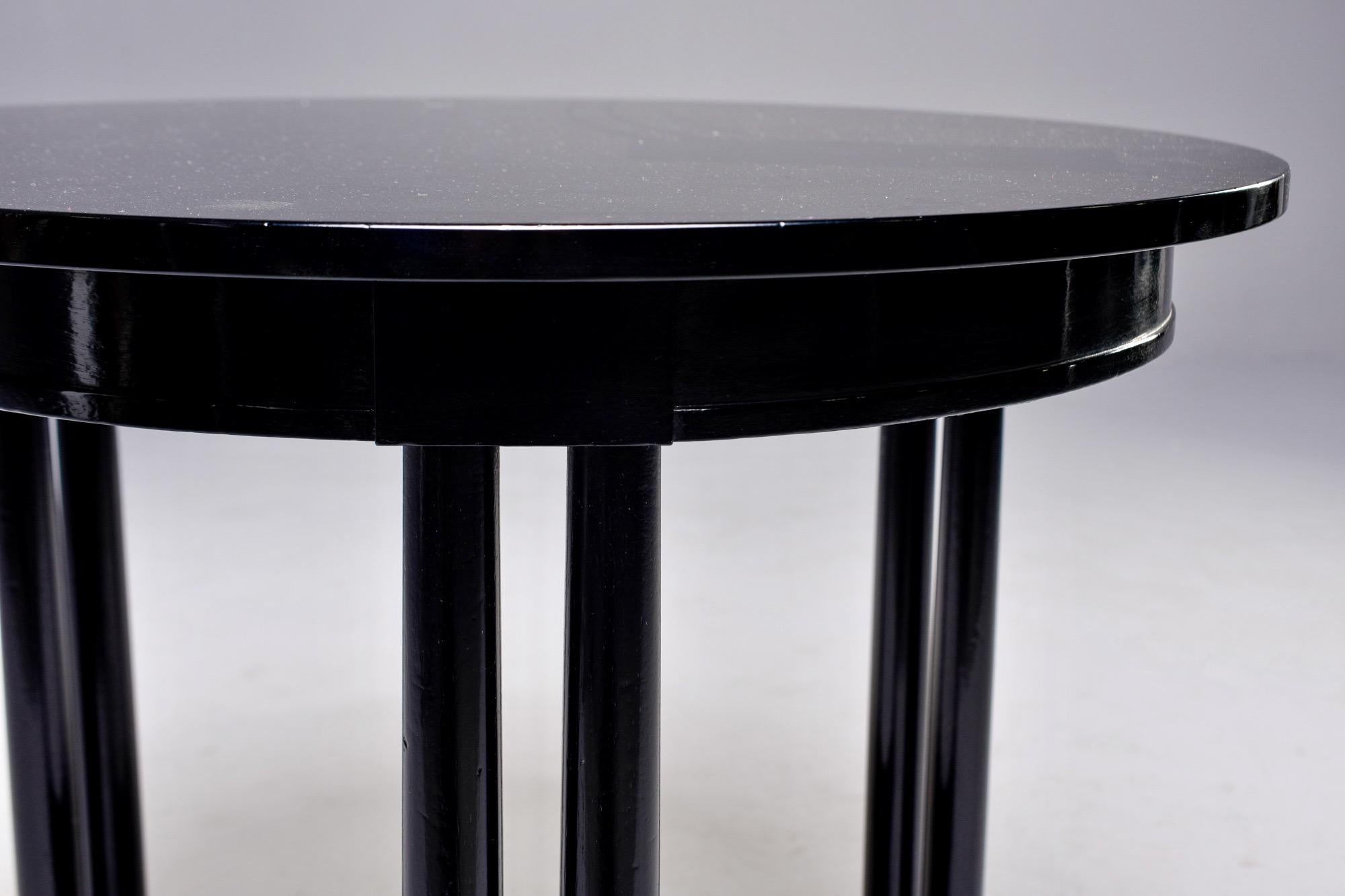 Round French Art Deco Ebonised Side Table 5