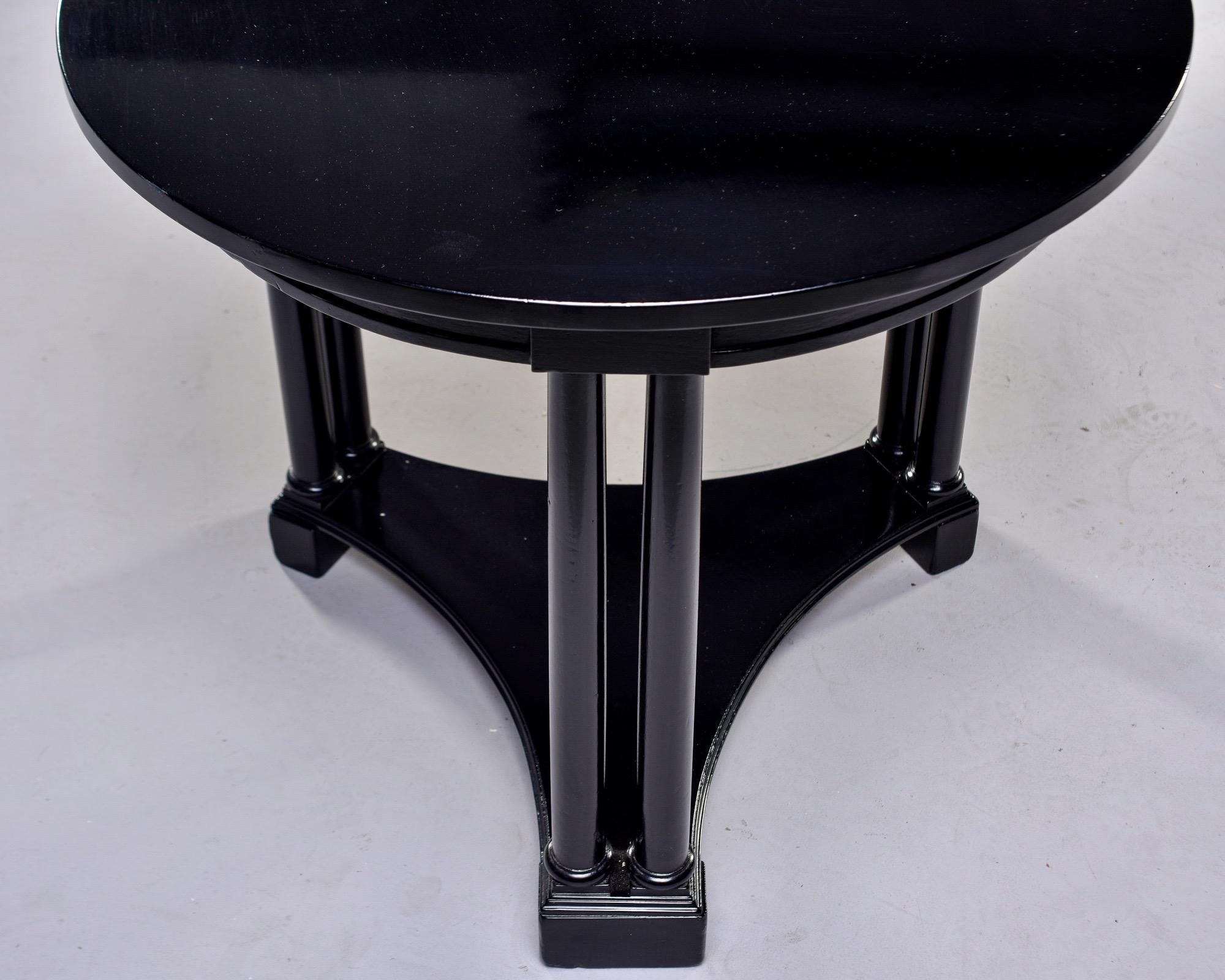 Round French Art Deco Ebonised Side Table 6