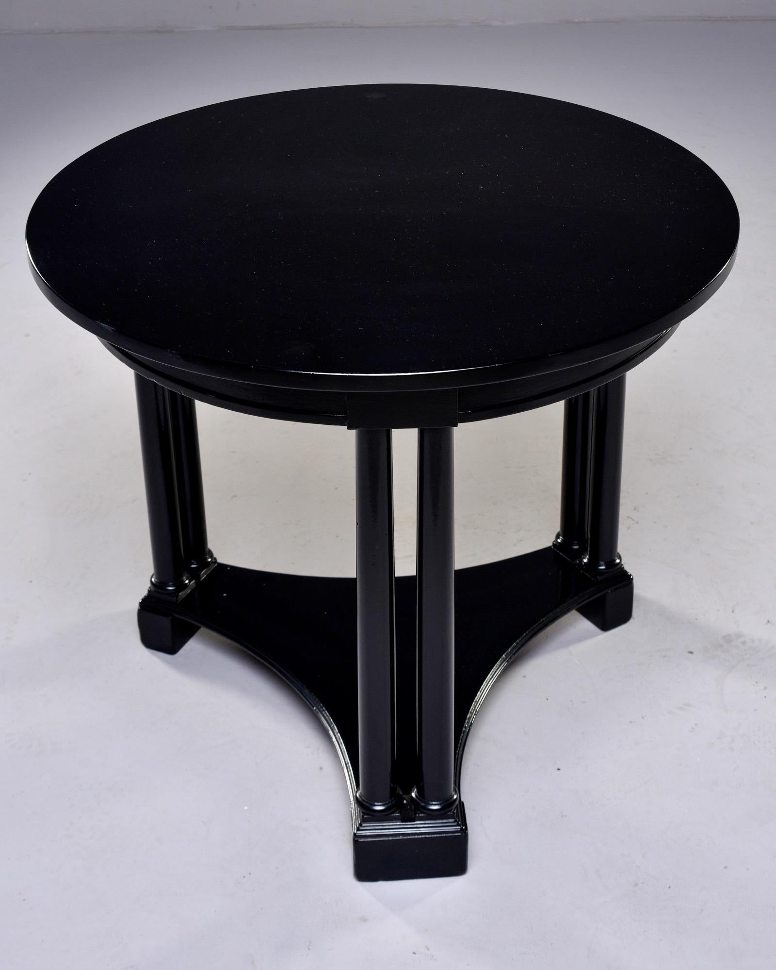 Ebonized Round French Art Deco Ebonised Side Table