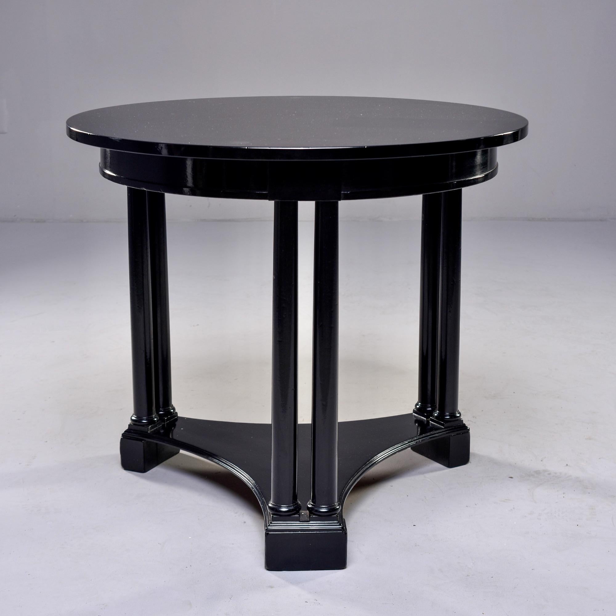 Round French Art Deco Ebonised Side Table In Good Condition In Troy, MI
