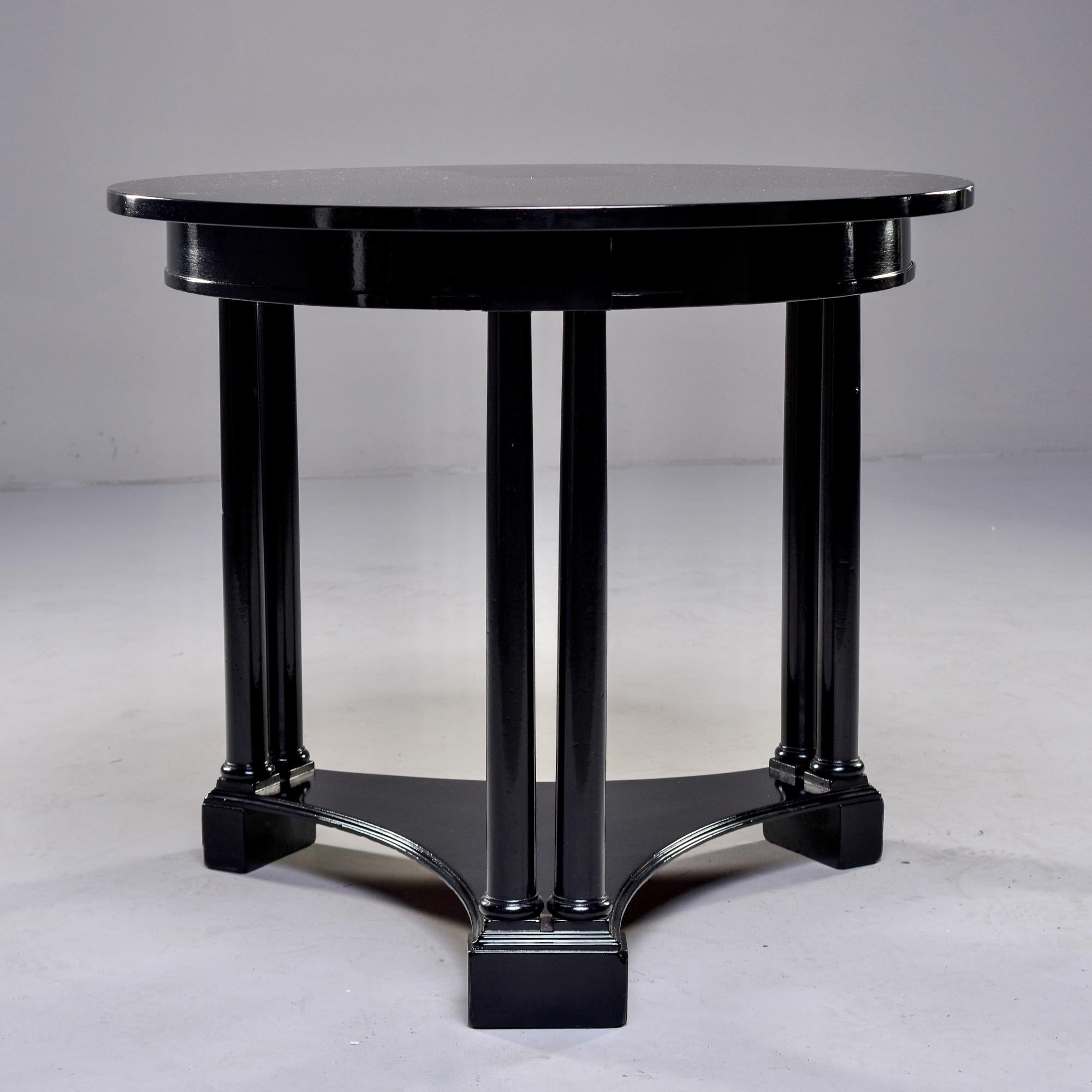 20th Century Round French Art Deco Ebonised Side Table