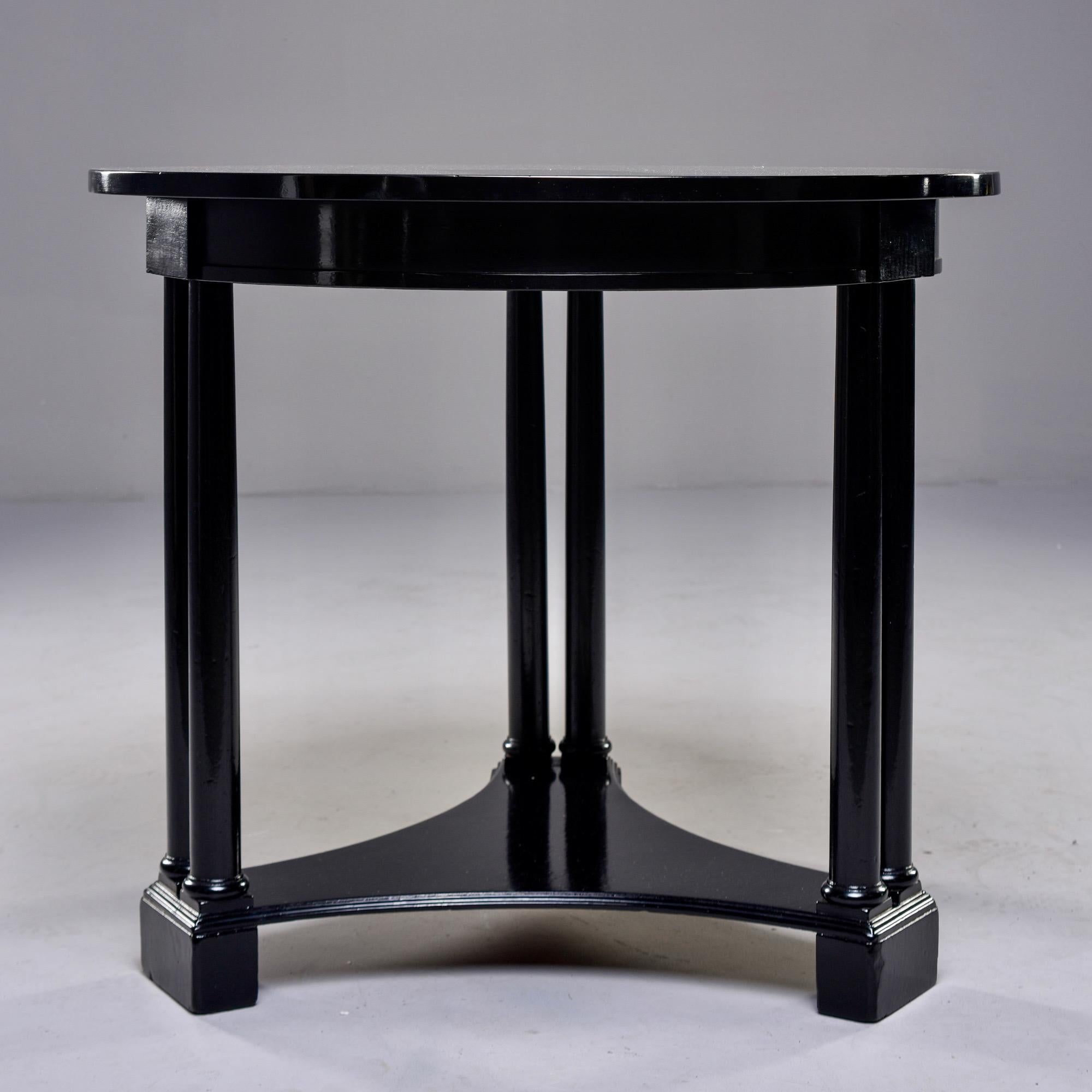 Round French Art Deco Ebonised Side Table 2