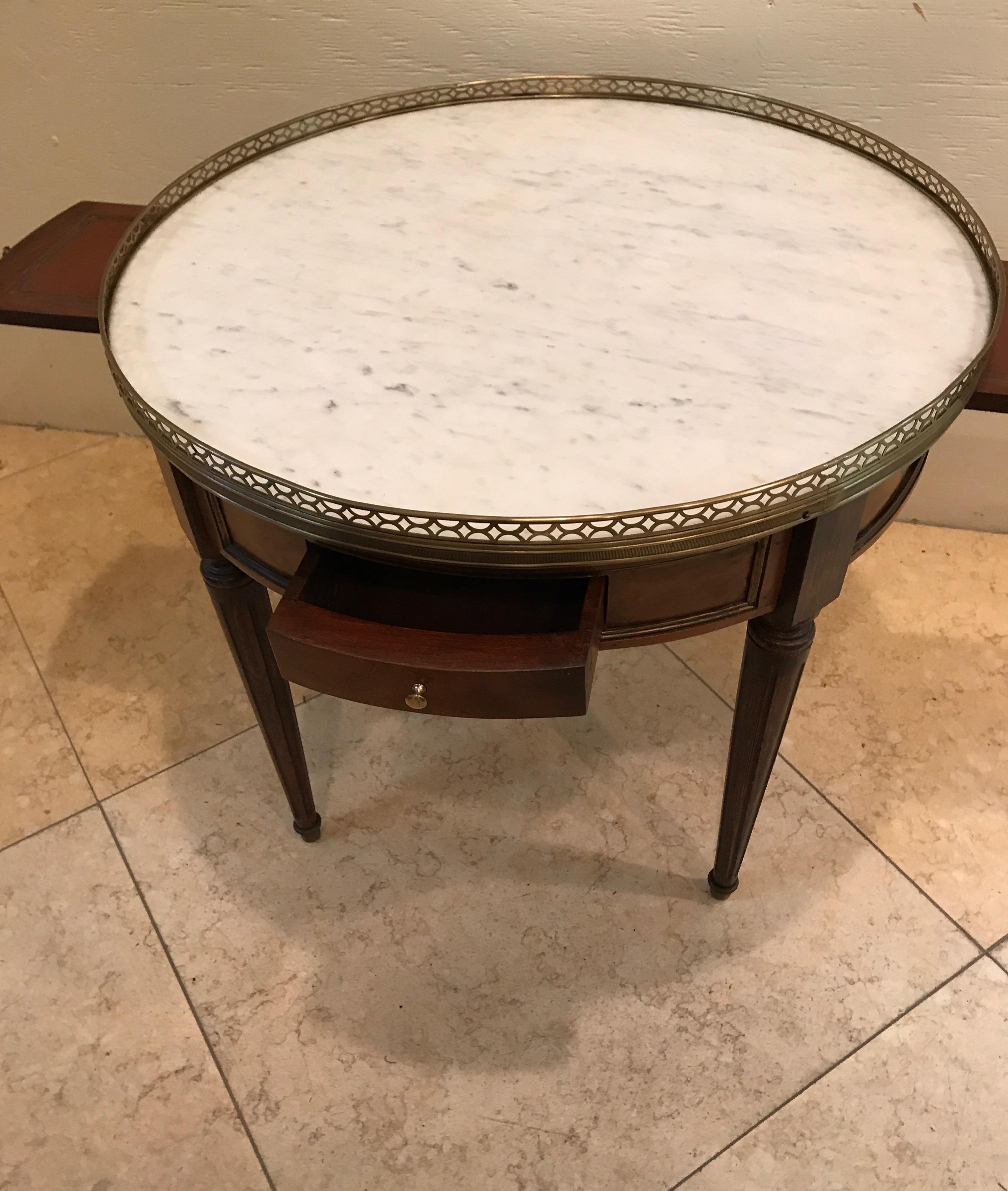 Louis XVI Round French Bouillotte Style Cocktail Table