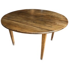 Round French Country Farm Table, 19th Century
