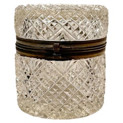 Caja redonda de cristal francés