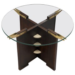 French Gueridon Table with Glass Top