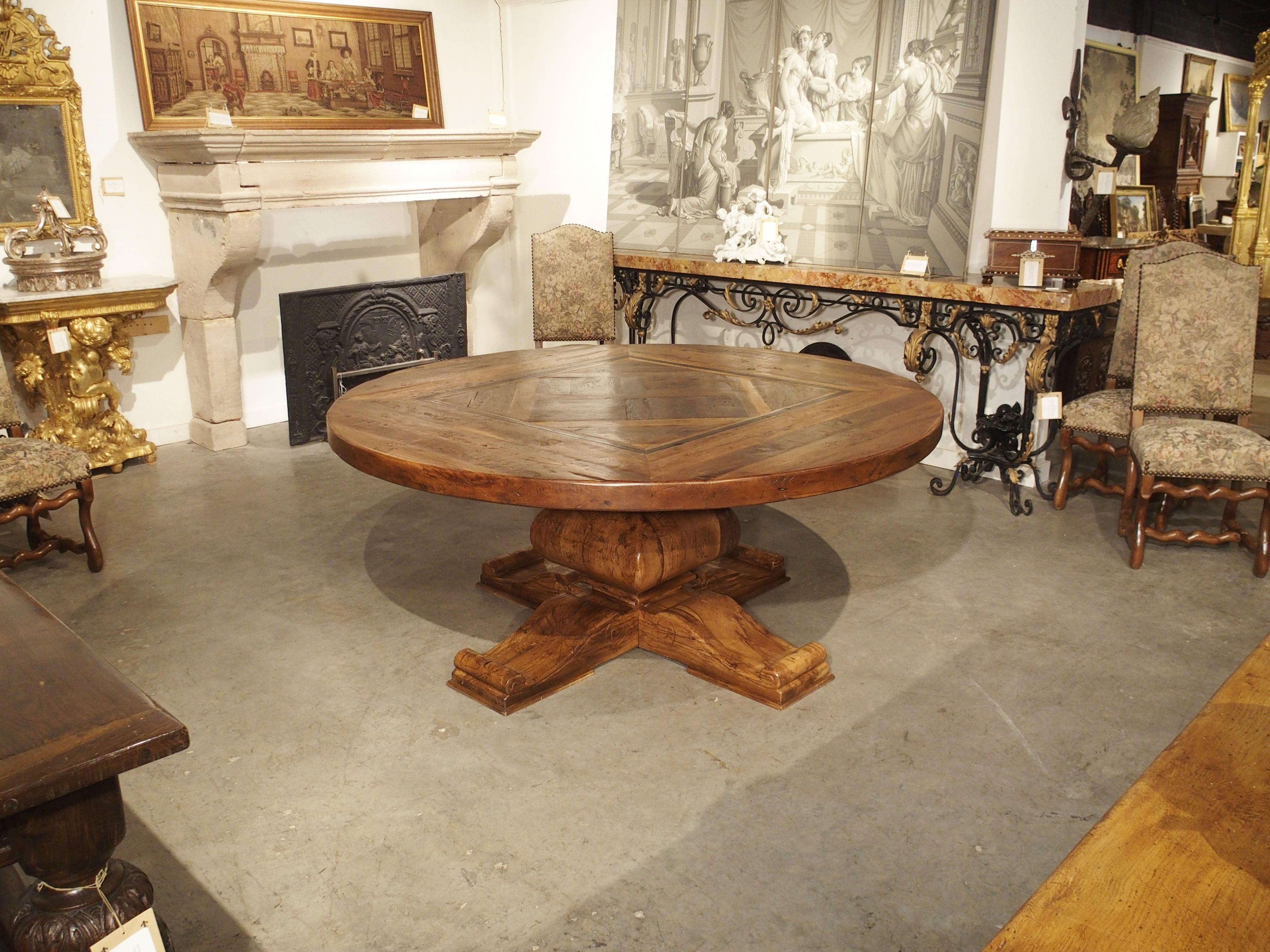round parquet dining table